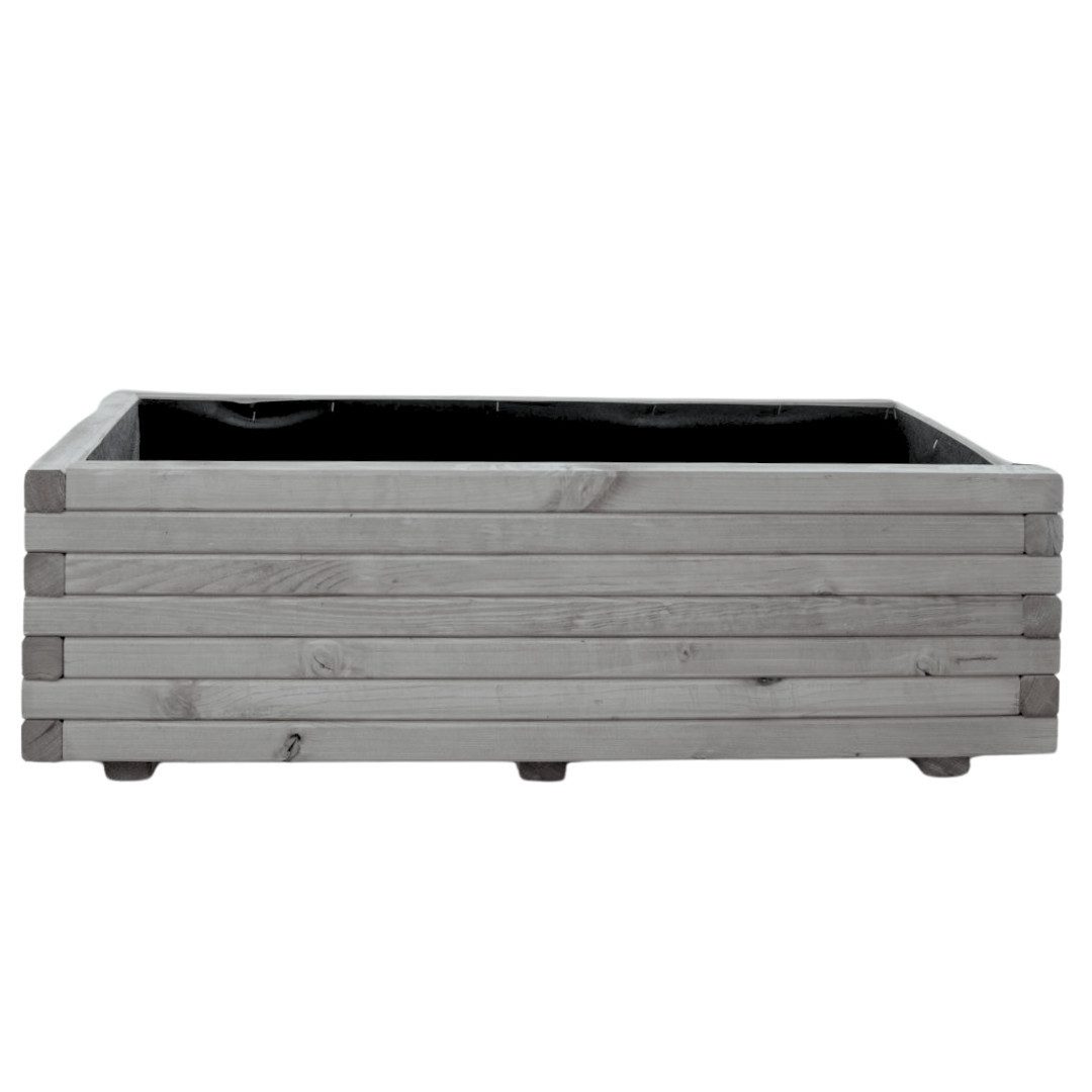 Mega-Holz Pflanzkübel Pflanzkübel Kiefer Farbton Grau 100 x 40 cm Blumenkasten, Hochwertige Wetterschutzlasur