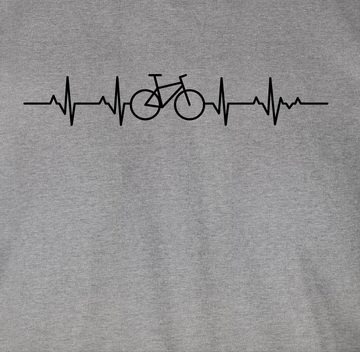 Shirtracer T-Shirt Herzschlag Fahrrad - schwarz Fahrrad Bekleidung Radsport
