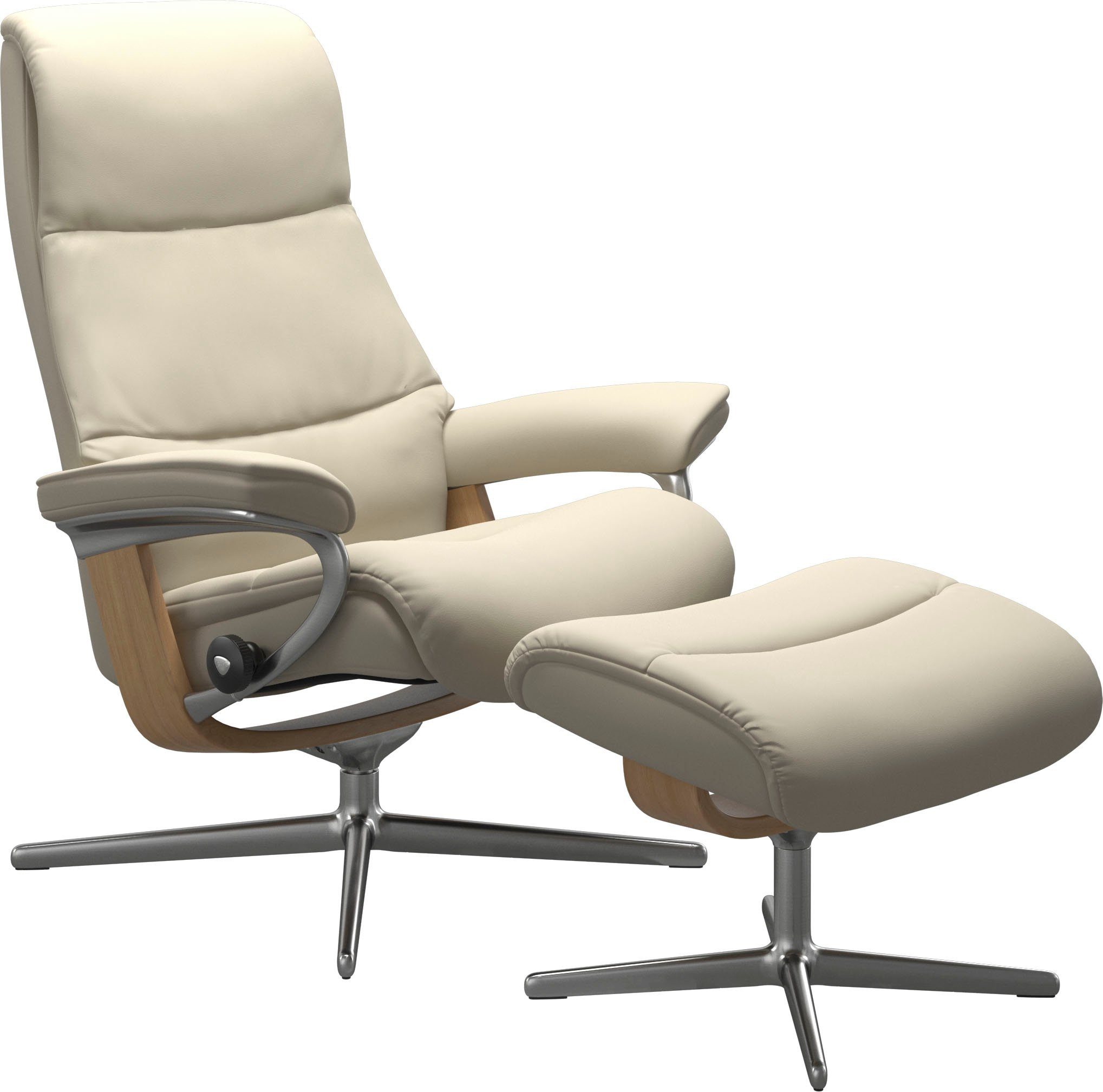 Stressless® Fußhocker View, mit Cross Base, Größe S, M & L, Holzakzent Eiche