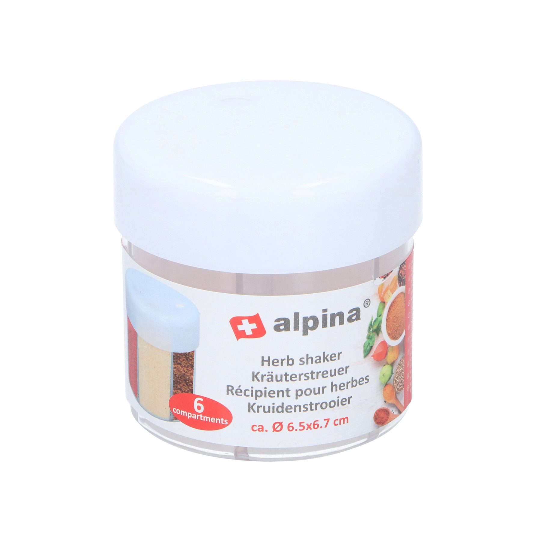 Alpina Gewürzbehälter ALPINA Kräuterstreuer, 6-Fächer d 65x67 mm günstig online kaufen