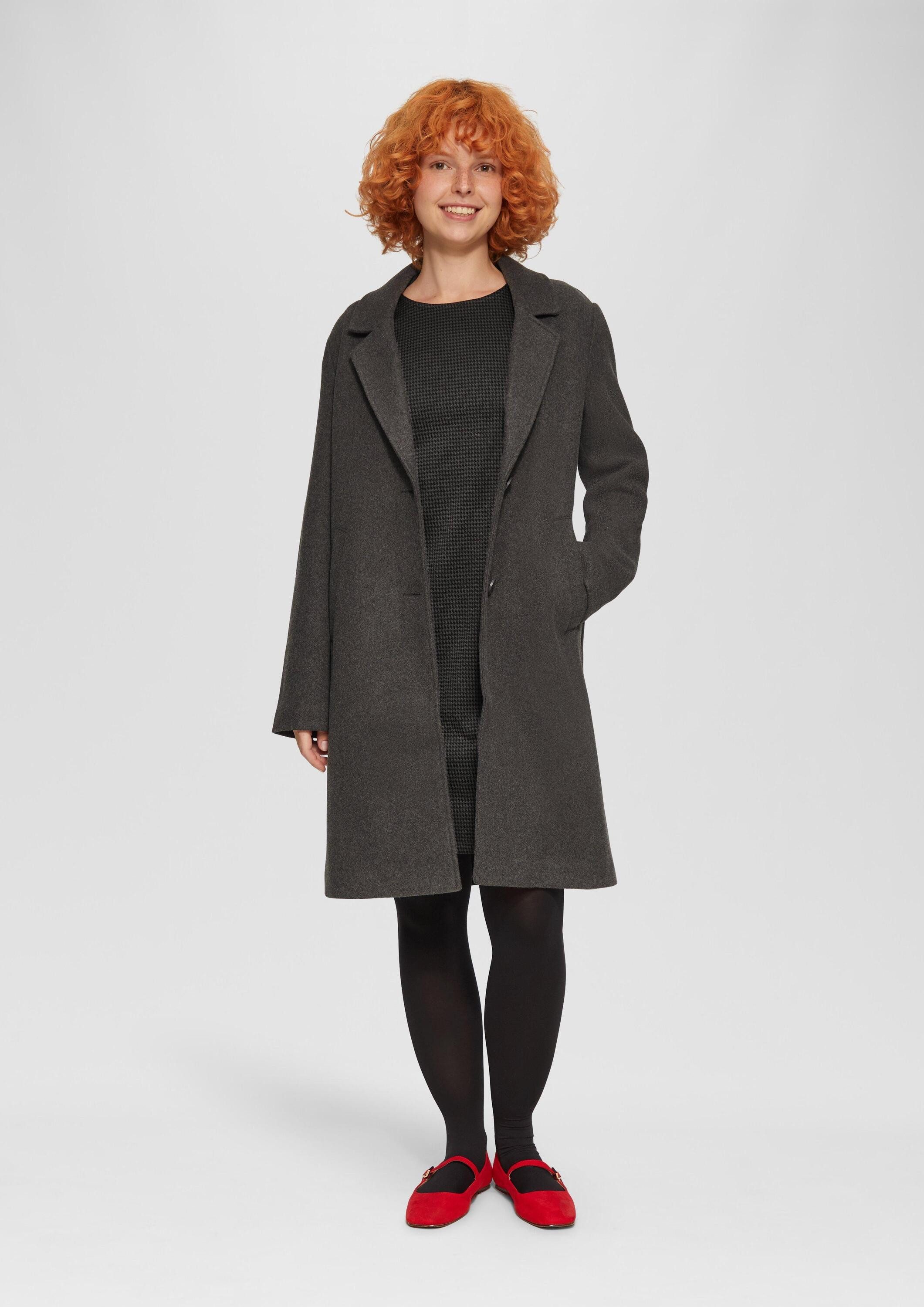 QS Minikleid Kleid Kurzes gemustertes Kleid aus Interlockjersey