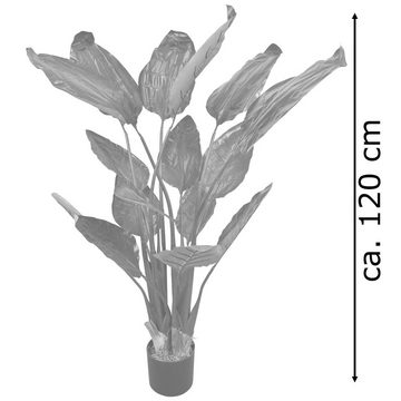 Kunstbaum Strelitzie Paradiesvogelblume Kunstpflanze Künstliche Pflanze 120 cm, Decovego