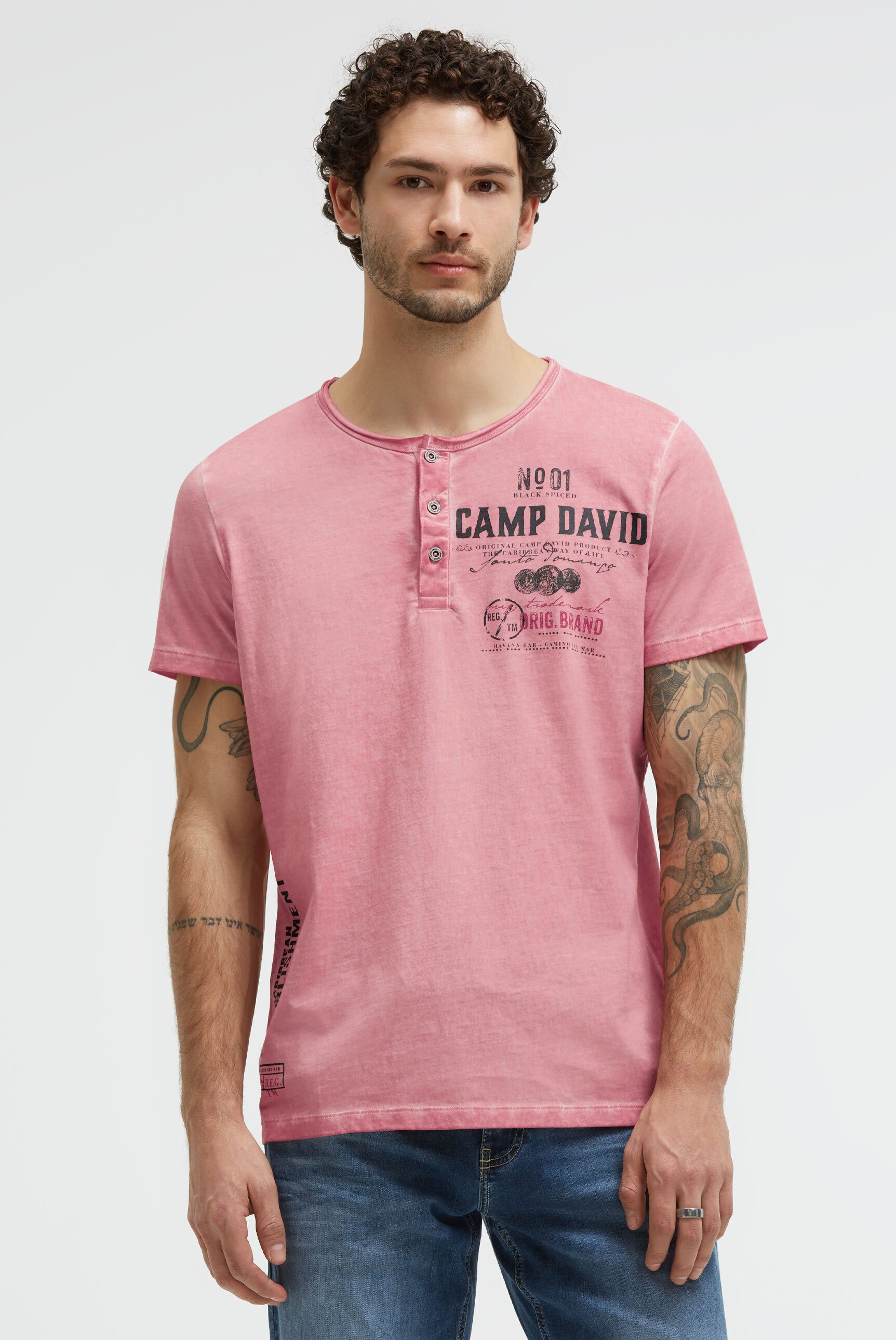 CAMP DAVID Henleyshirt aus Baumwolle