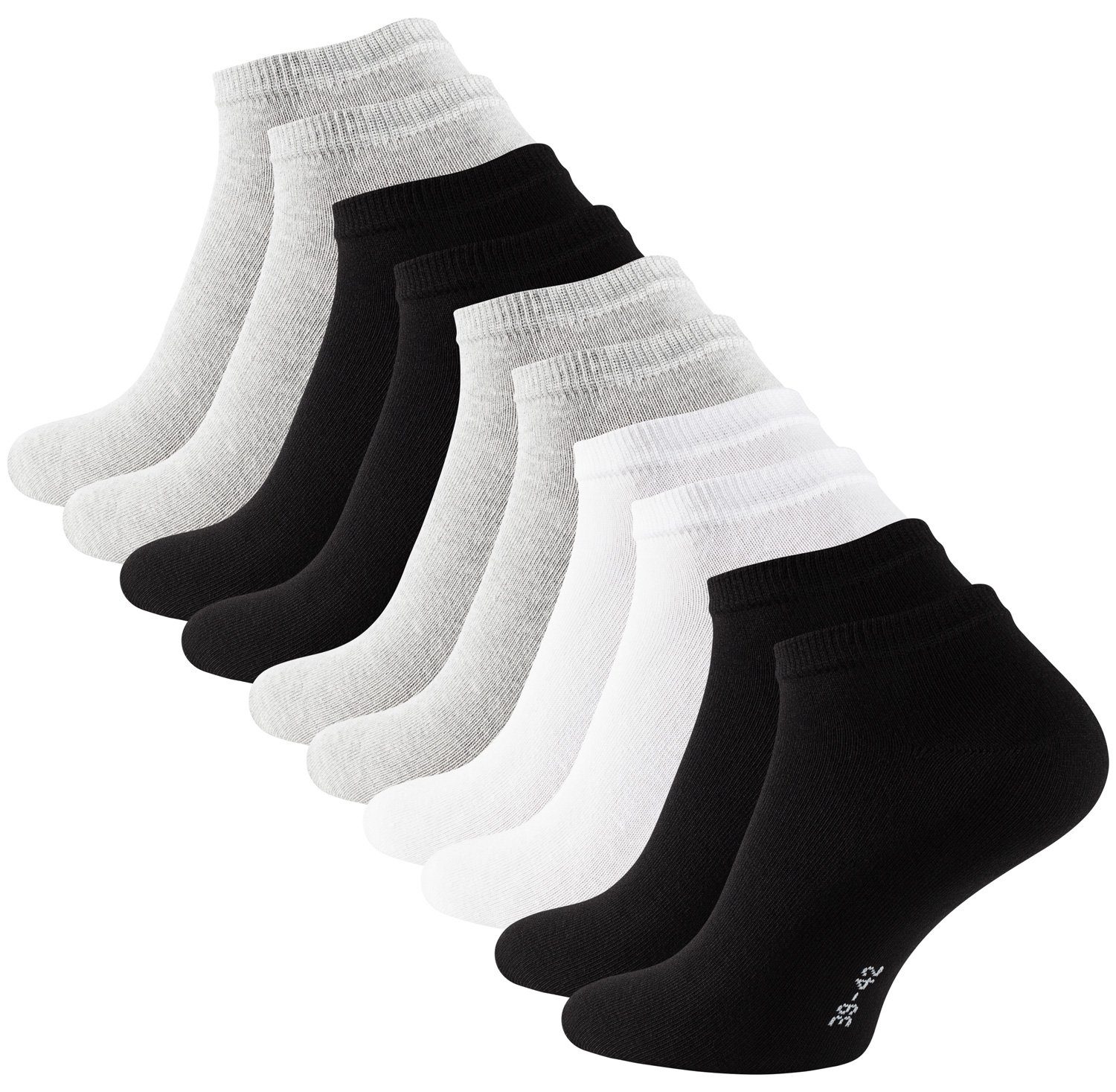 Sneakersocken 10 Paar Sneaker-Socken, Baumwolle, Unisex