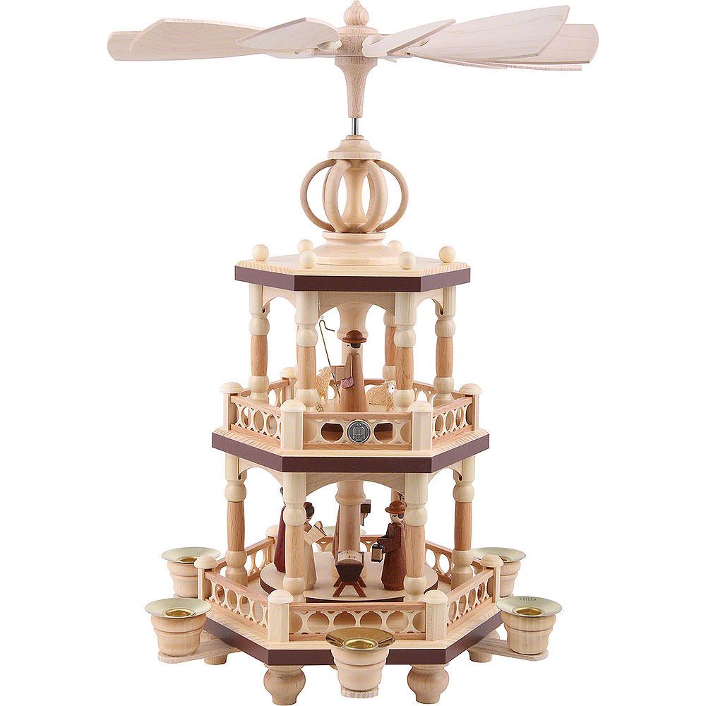 Müller Kleinkunst GmbH Seiffen Weihnachtspyramide 2-stöckige Weihnachtspyramide - Heilige Geschichte (40cm) von Müller K