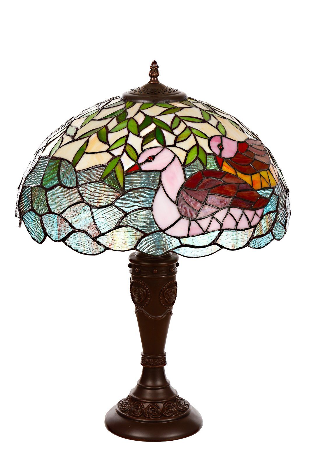 BIRENDY Stehlampe Lampe im Tiffany-Stil 16 Zoll Libelle Tiere Rose Tischlam günstig online kaufen