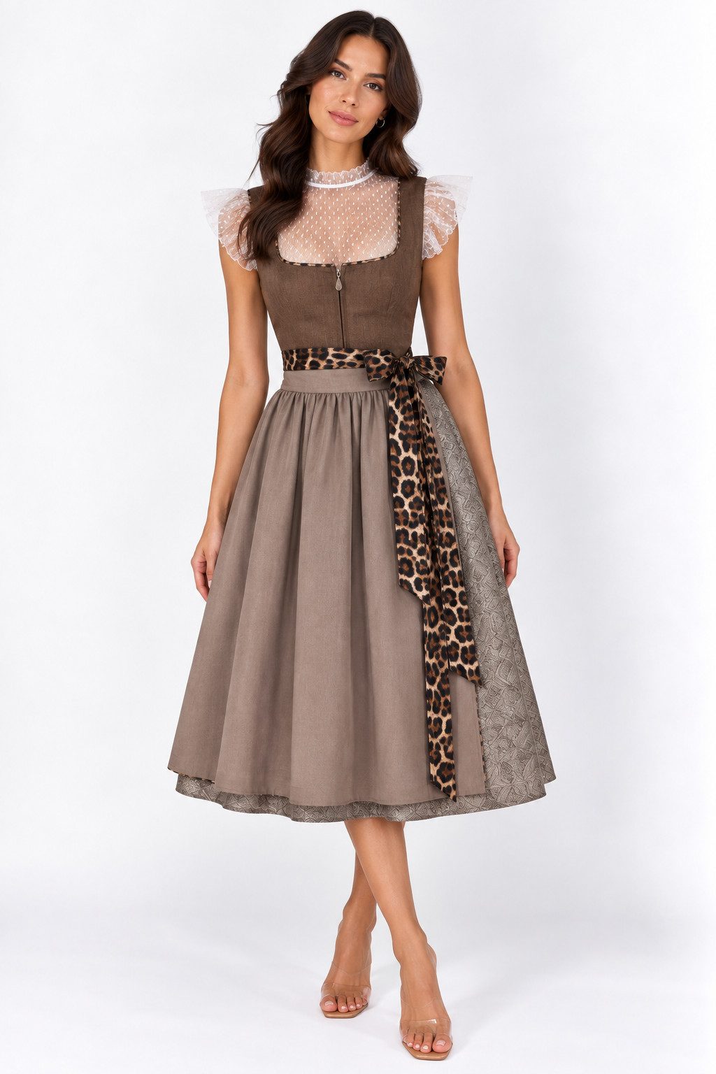 Trachtl Dirndl Bergweiss Leopardia