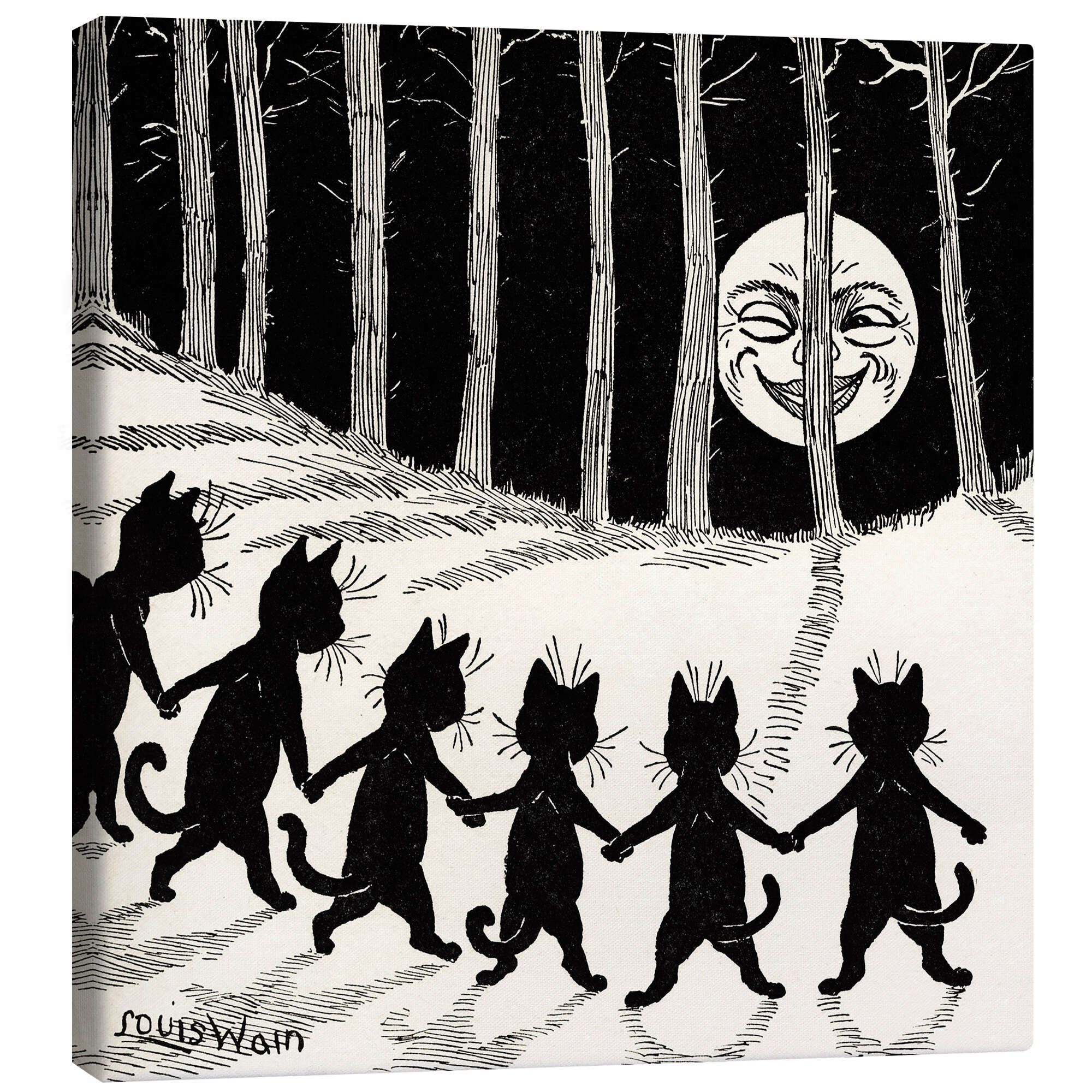 Posterlounge Wandbild Katzen bei Vollmond, Louis günstig online kaufen