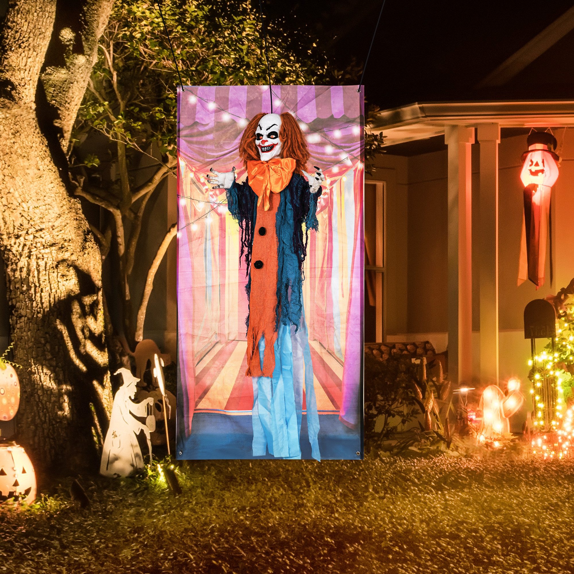HOMCOM Dekofigur 168cm Halloween Zirkusclown mit günstig online kaufen