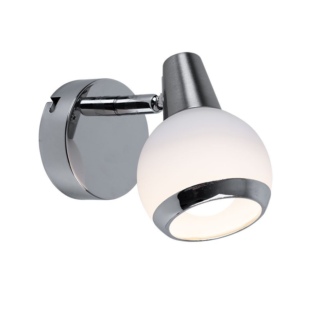 GLOBO LIGHTING LED Wandleuchte, Leuchtmittel inklusive, Warmweiß, Wandleuchte Wandlampe Schlafzimmerlampe LED Glas chrom