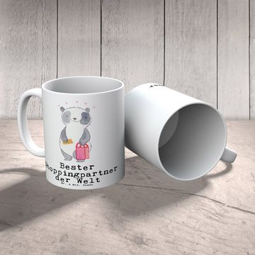 Mr. & Mrs. Panda Tasse Panda Bester Shoppingpartner der Welt - Weiß - Geschenk, Bedanken, Geschenktipp, Freund, Shopping-Queen, Tee, Becher, Büro, Queen, Freude machen, Keramik