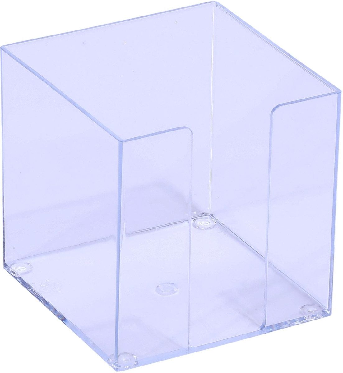Notizzettel Zettelbox 9x9cm glasklar leer.