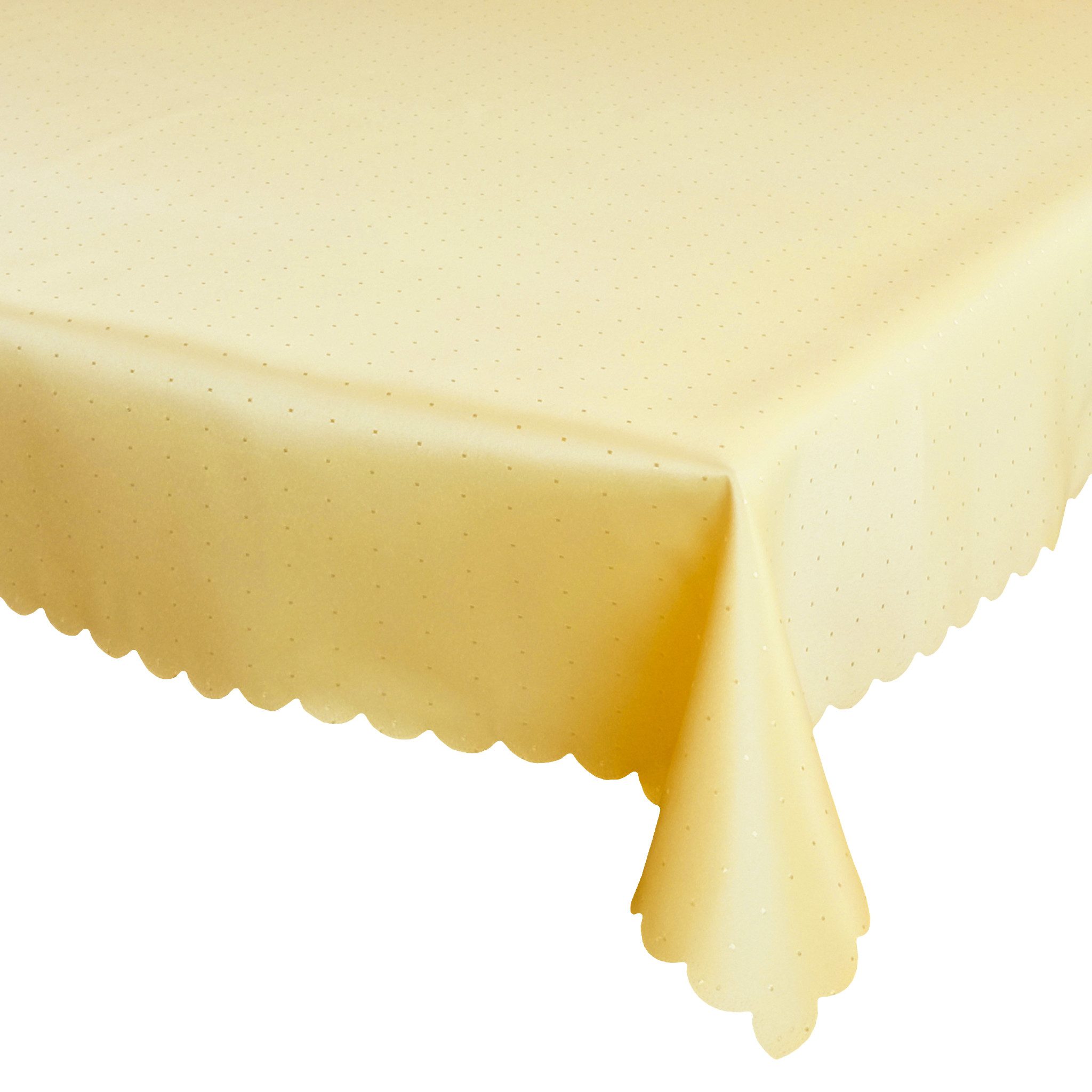 matches21 HOME & HOBBY Tischdecke Tischdecke 110 x 140 cm in Gelb für Esstisch & Küche (1-tlg), Waschbares Tischtuch mit gewelltem Rand
