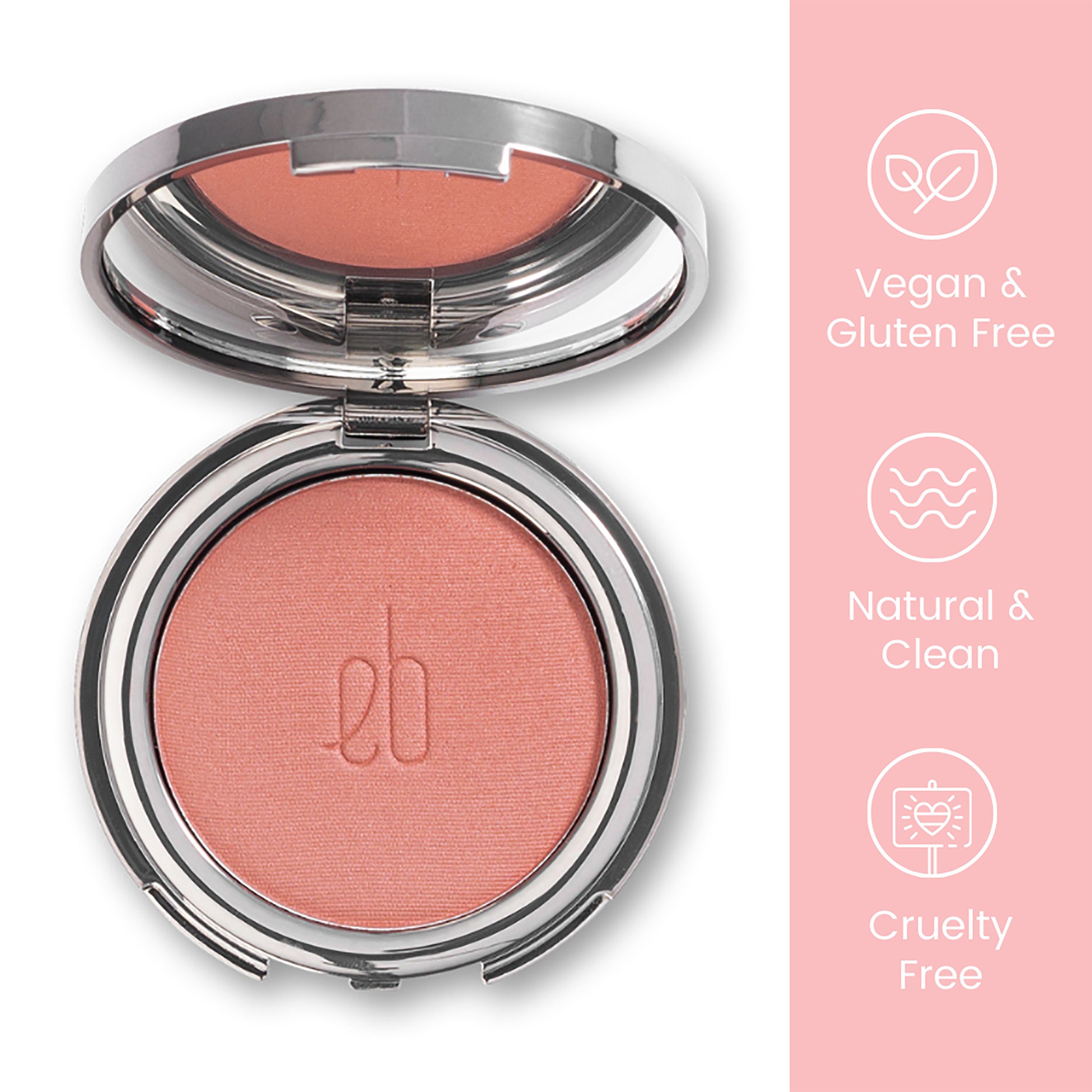 Rouge, frei, Rouge-Palette Blush, Gluten Mineral Veil Rose Natural, Mineral Vegan, Veil Clean, ETHEREAL BEAUTY® Langhaltend