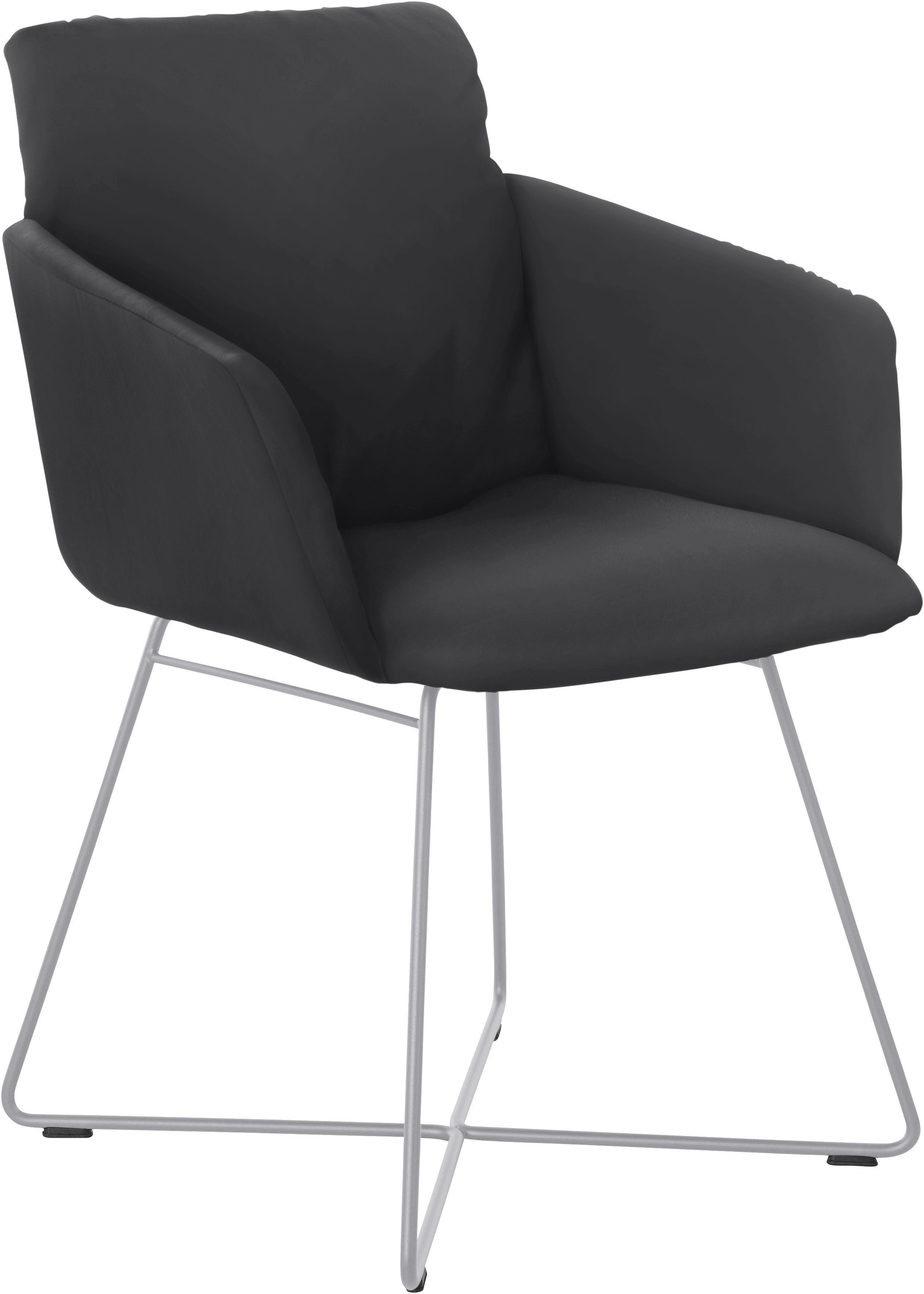 W.SCHILLIG Armlehnstuhl jakob, mit Drahtrohrgestell in Silber matt