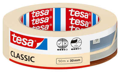 tesa Kreppband CLASSIC Malerband (Packung, 1-St) Abklebeband / Malerkrepp - für sauberes Streichen & Renovieren