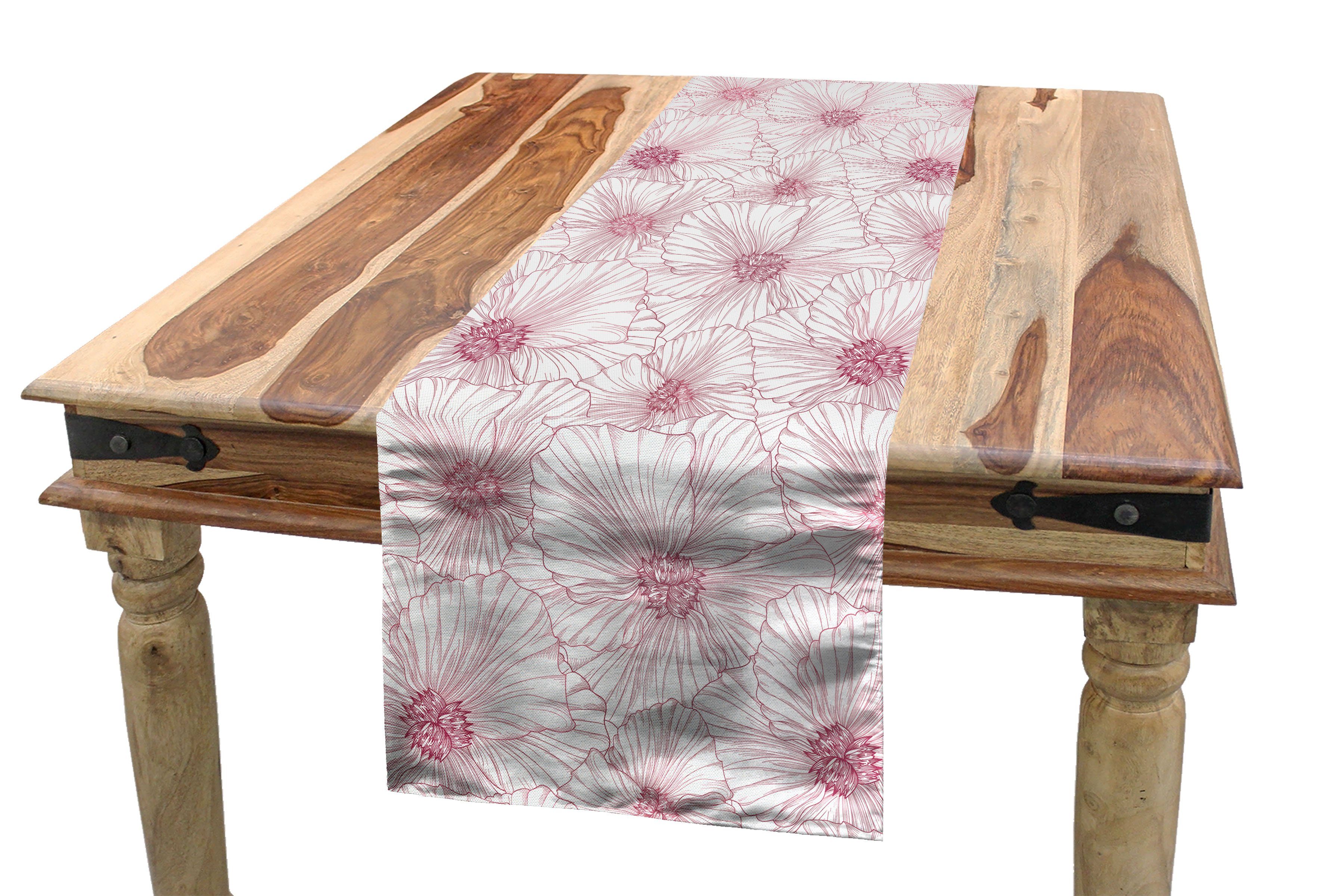 Tischläufer, Rechteckiger Tischläufer Abakuhaus Botanisch Esszimmer Dekorativer monotone Blossom Küche