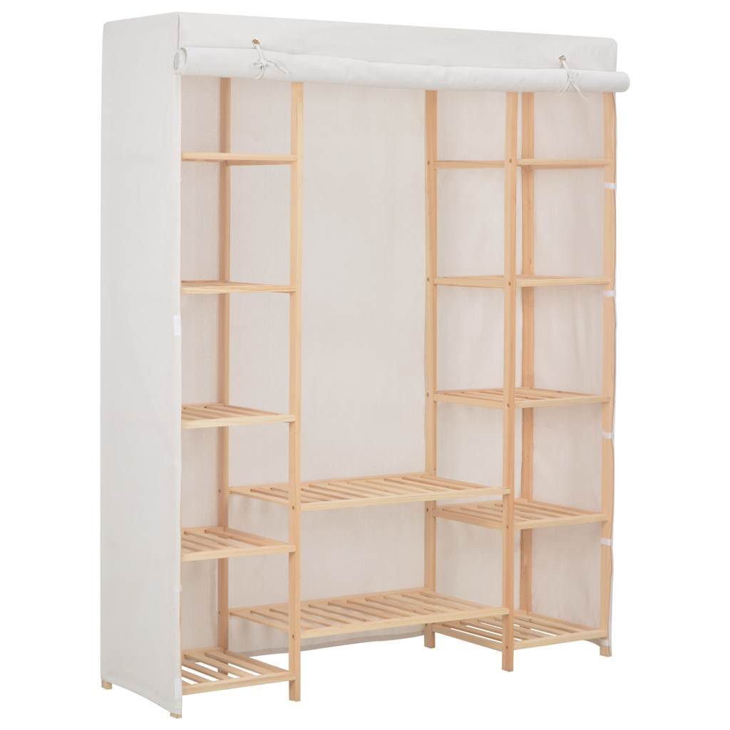 vidaXL Stoffschrank Kleiderschrank Weiß 135 x 40 x 170 cm Stoff (1-St)