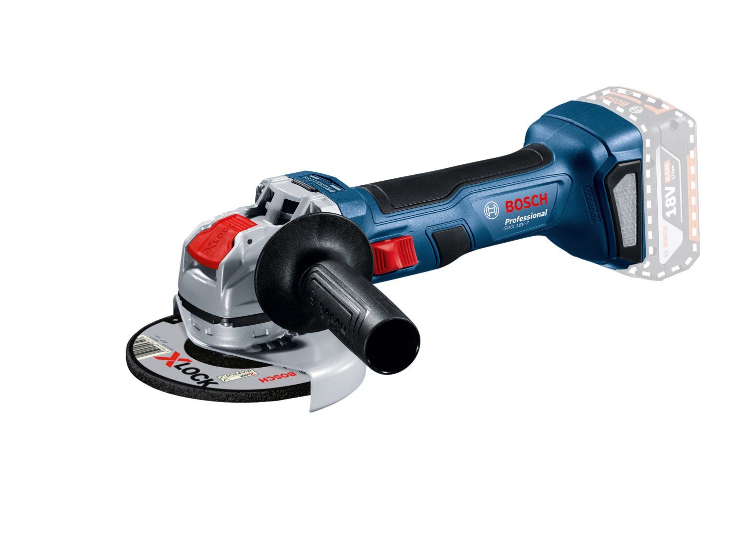 Bosch Professional Akku-Winkelschleifer Professional, und Akku 18V-7 GWX 115mm Ladegerät max. ohne 11000 U/min