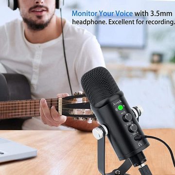 Aveek Streaming-Mikrofon, Kondensatormikrofon kompatibel mit Smartphone mit Geräuschunterdrückun