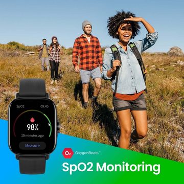 Amazfit GTS 2 Version 2022 SpO2-Überwachung Smartwatch (1,65 Zoll, Android / iOS), Sozialen Medien
