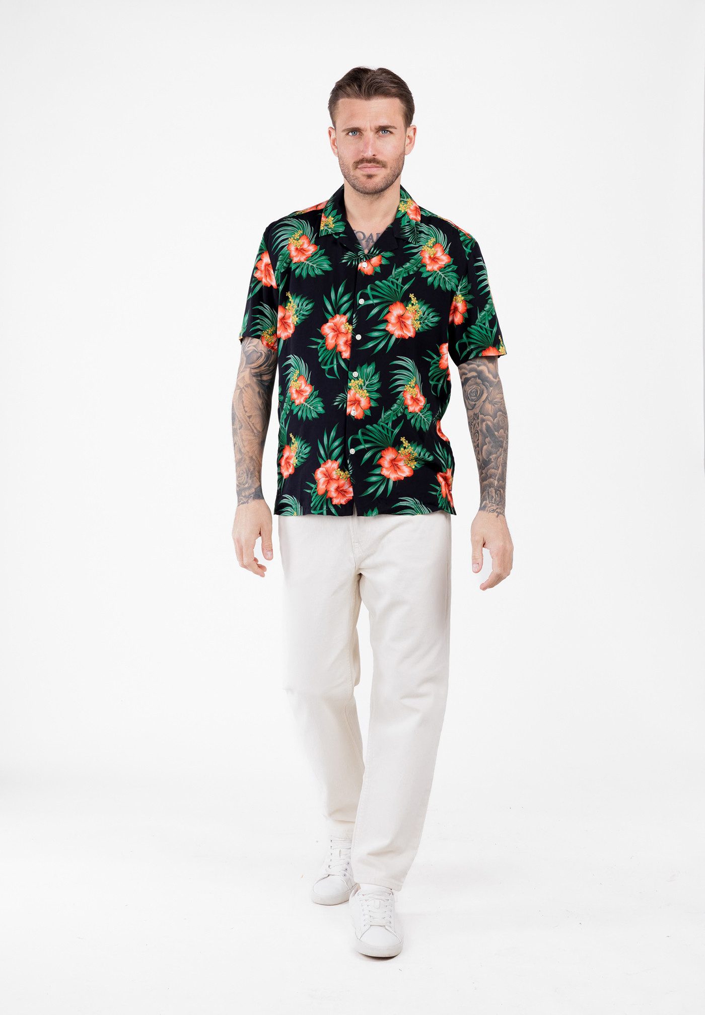 Key Largo Kurzarmhemd MSH KLHULA 1/2 patterned (1-tlg)