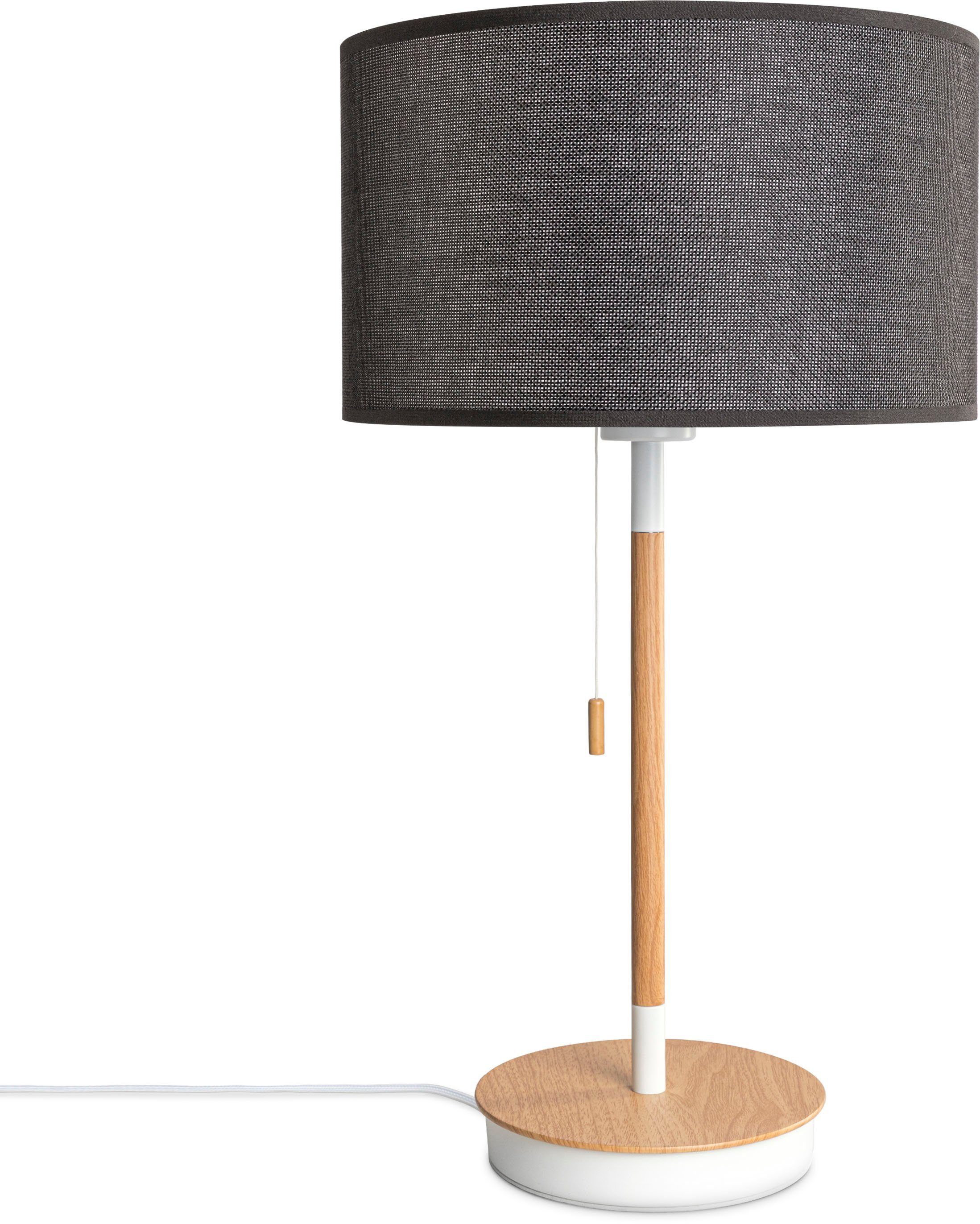 Paco Home Tischleuchte EK CA UNI COLOR, ohne Leuchtmittel, Nacht Mit Schalter Stofflampe Vintage Skandinavisch schwarz natur weiß | Tischlampen