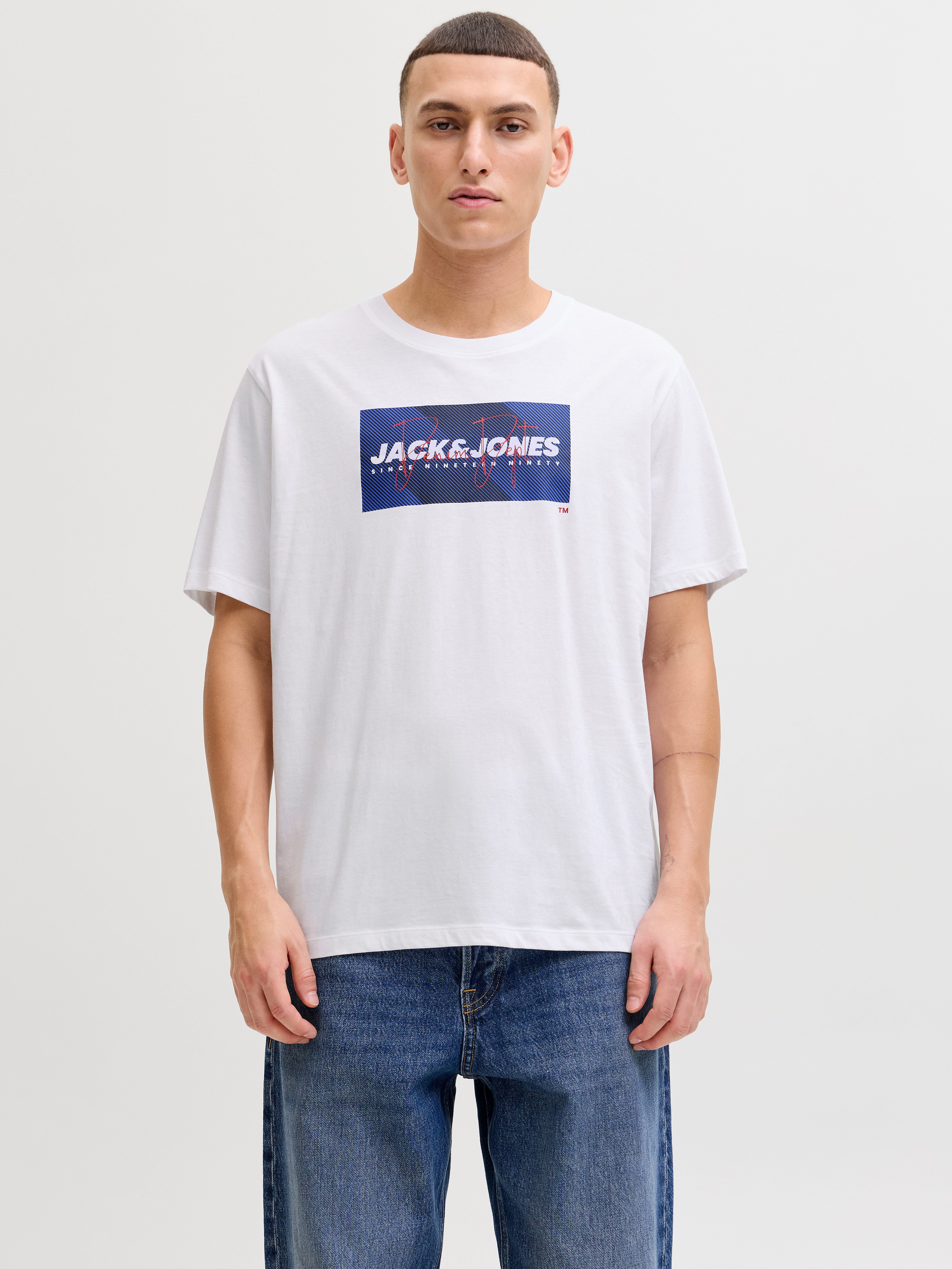 Jack & Jones Rundhalsshirt JJCOLE PRINT TEE SS CREW NECK