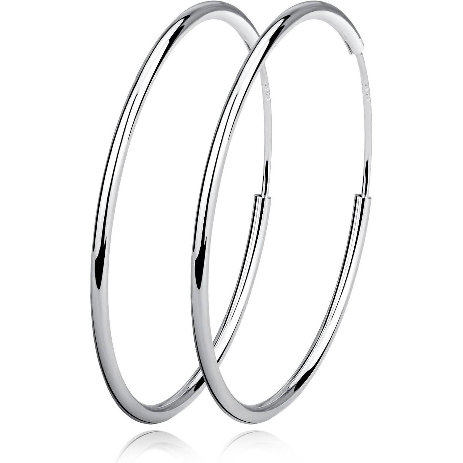 Paar Creolen Damen Sterlingsilber Creolen Ohrringe 20 30 40 50 60MM