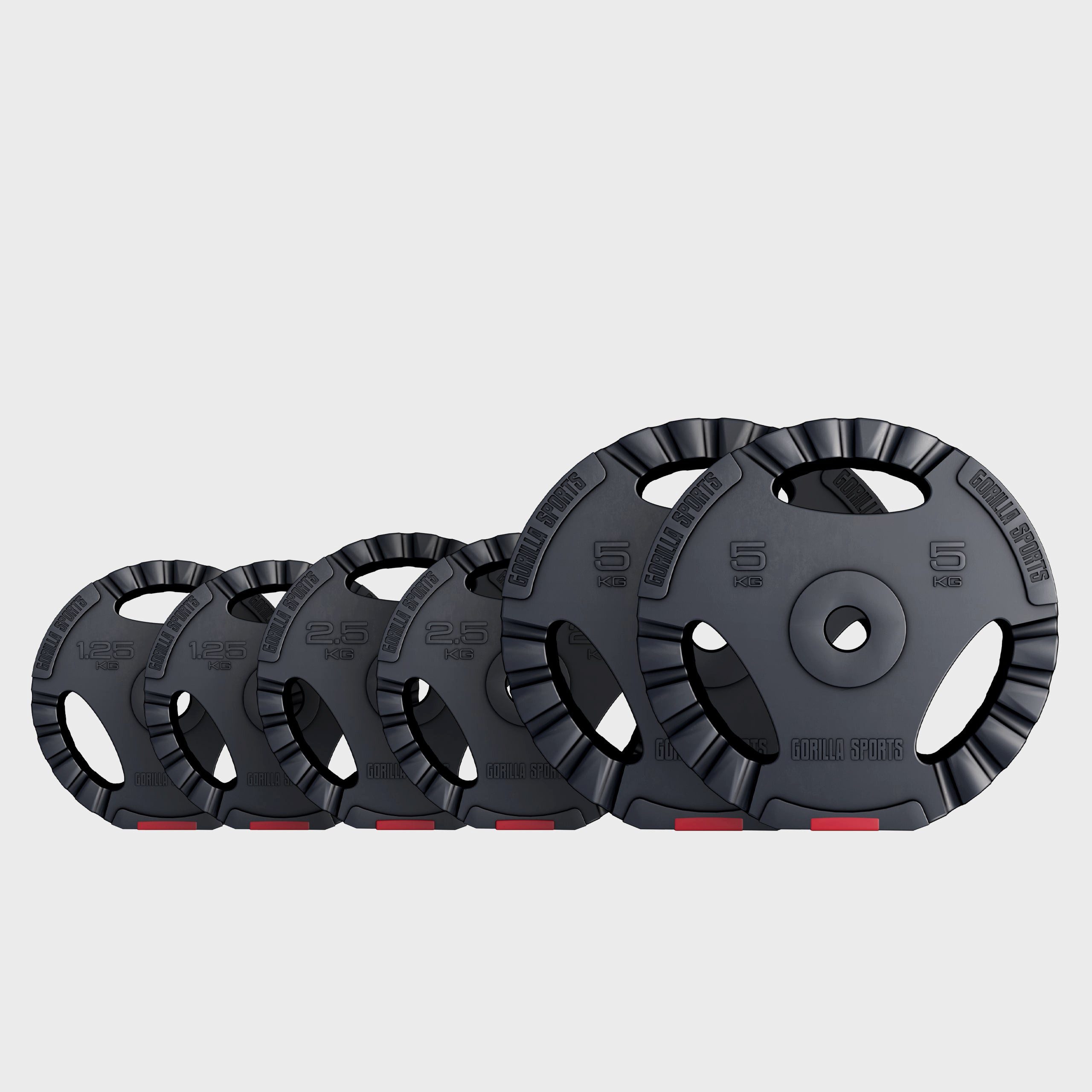 GORILLA SPORTS Hantelscheibe Hantelscheibe 30/31 mm Kunststoff Gripper 1,25-15 KG, 17.5 kg