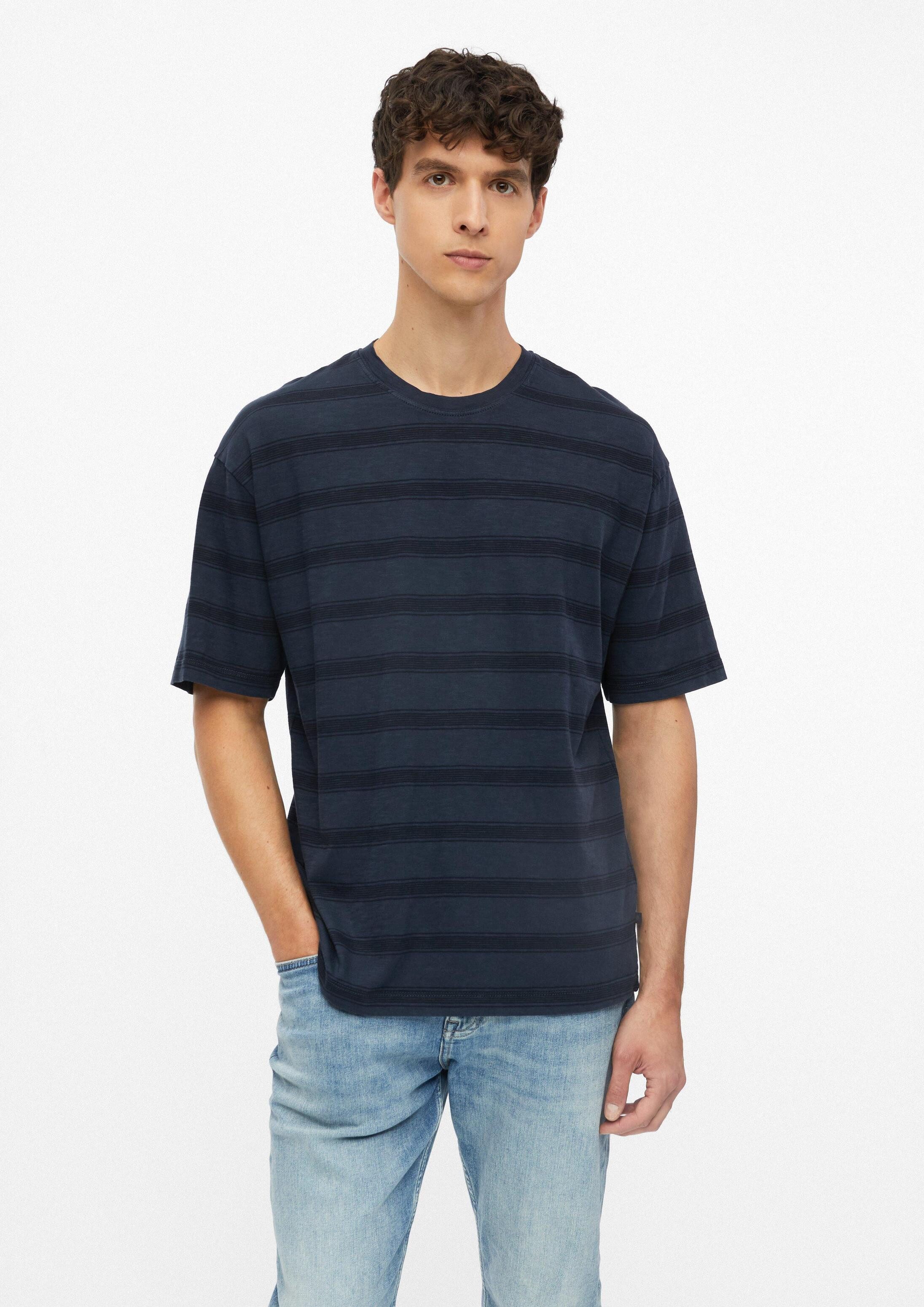 s.Oliver Kurzarmshirt T-Shirt Ringel-T-Shirt im Modern Fit mit Garment Dye