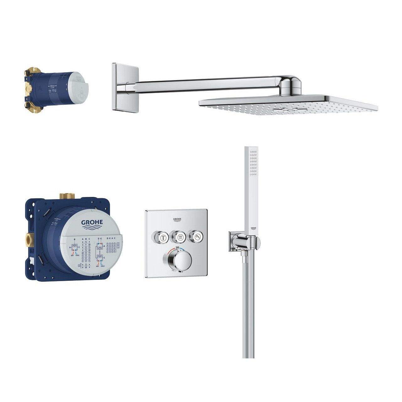 Grohe Duschsystem Precision Smartcontrol Duschsystem, Quickfix, UP, chrom (34875000)