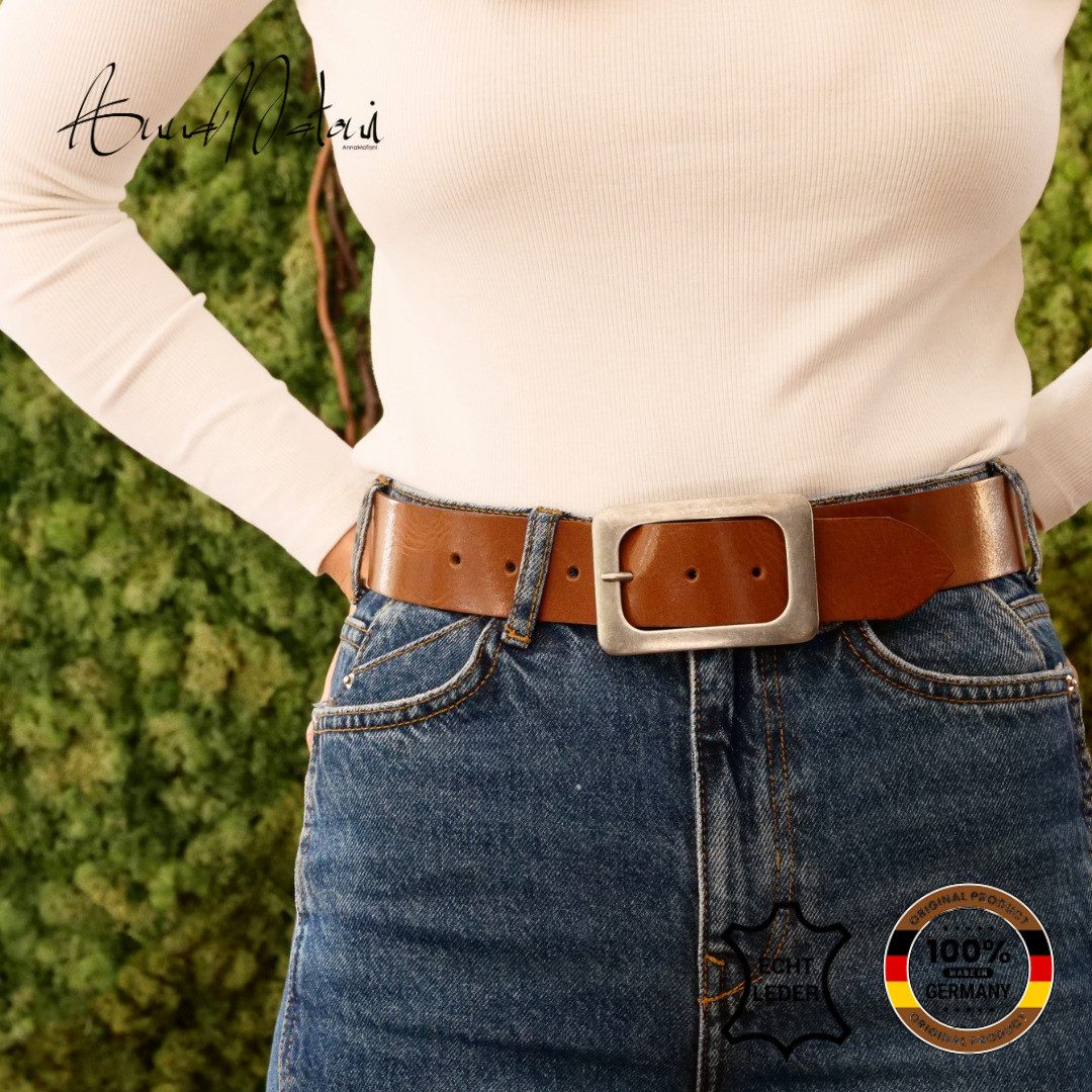 AnnaMatoni Ledergürtel AnnaMatoni Ledergürtel Blu Ledergürtel Blu günstig online kaufen