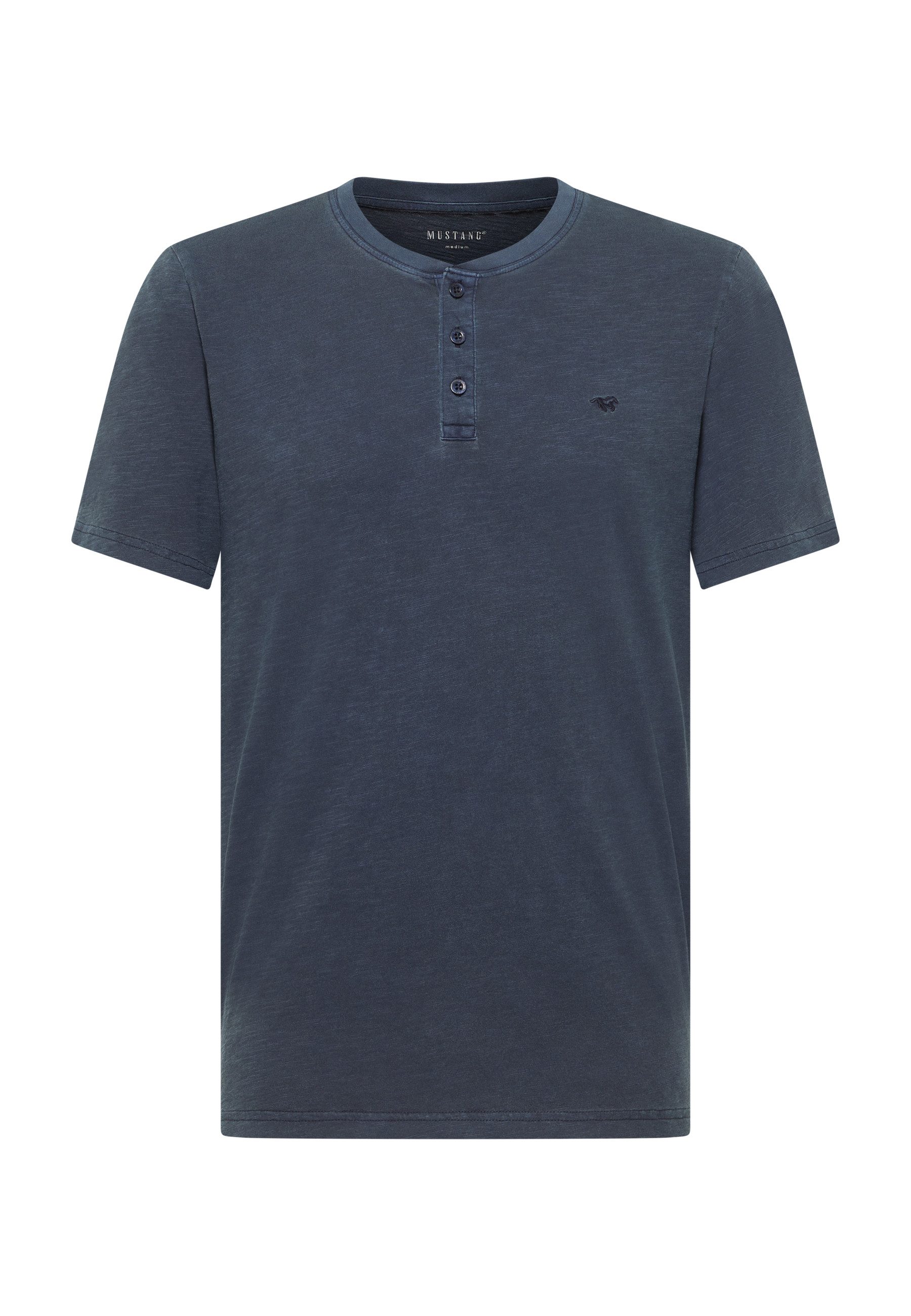 MUSTANG Henleyshirt Acton Henley Sommershirt mit kurzer Knopfleiste