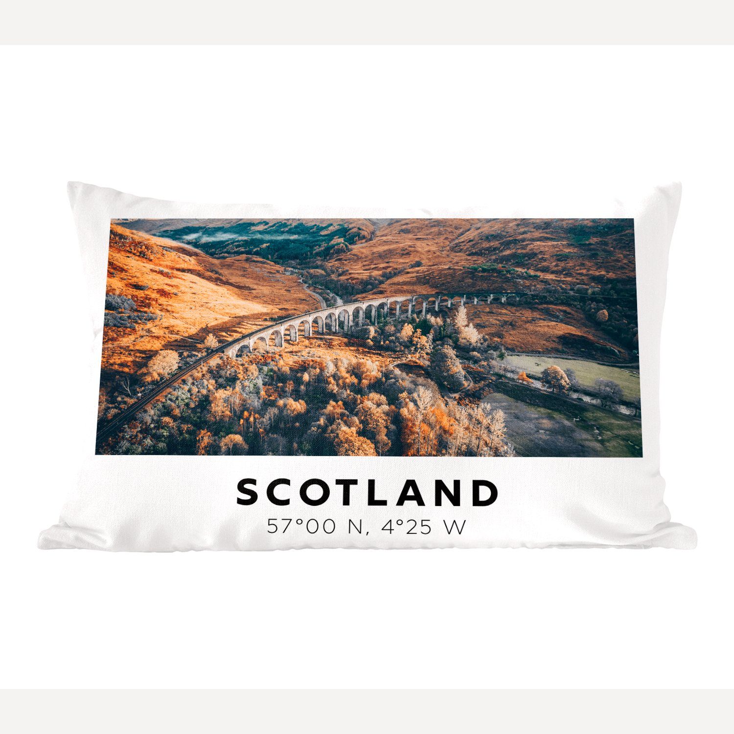 MuchoWow Dekokissen Schottland - Aussicht - Fluss, Wohzimmer Dekoration, Zierkissen, Dekokissen mit Füllung, Schlafzimmer | Dekokissen