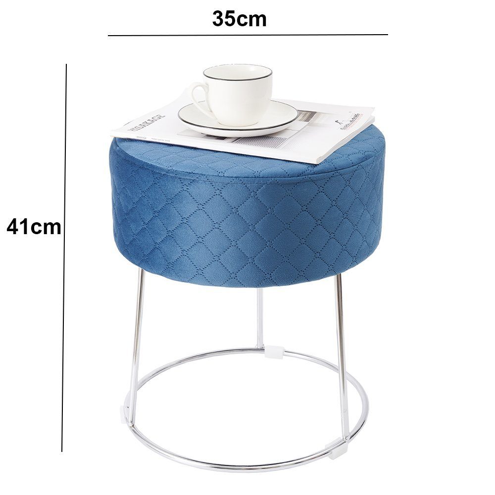 Zedelmaier Sitzhocker Runder Sitzhocker Samt Schminktisch Fußhocker Ottoman günstig online kaufen