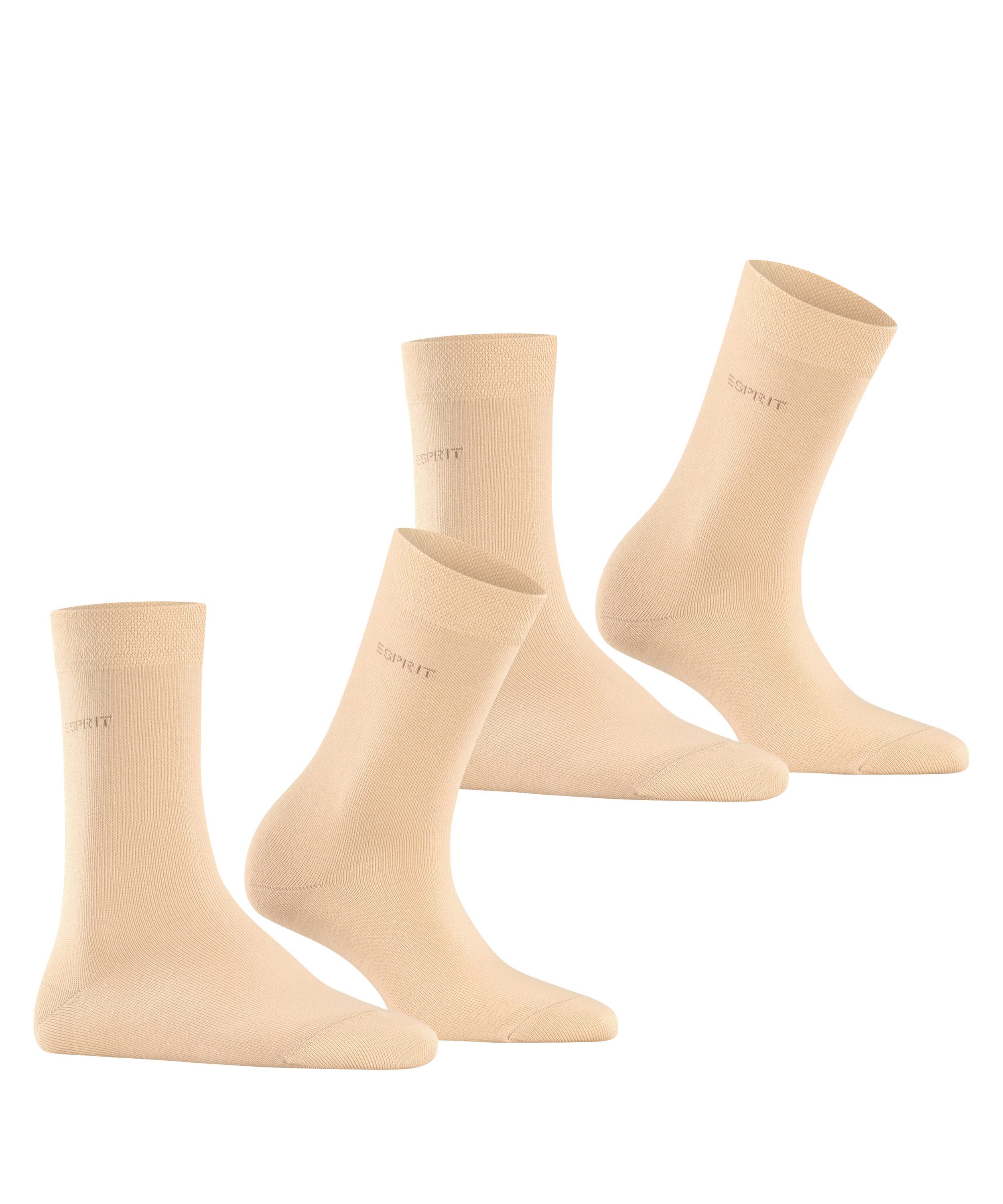 Esprit Socken Basic Easy (2-Paar, 2er Pack) ohne einschneidendes Bündchen, Basic-Socke, Uni-Strümpfe atmungsaktiv