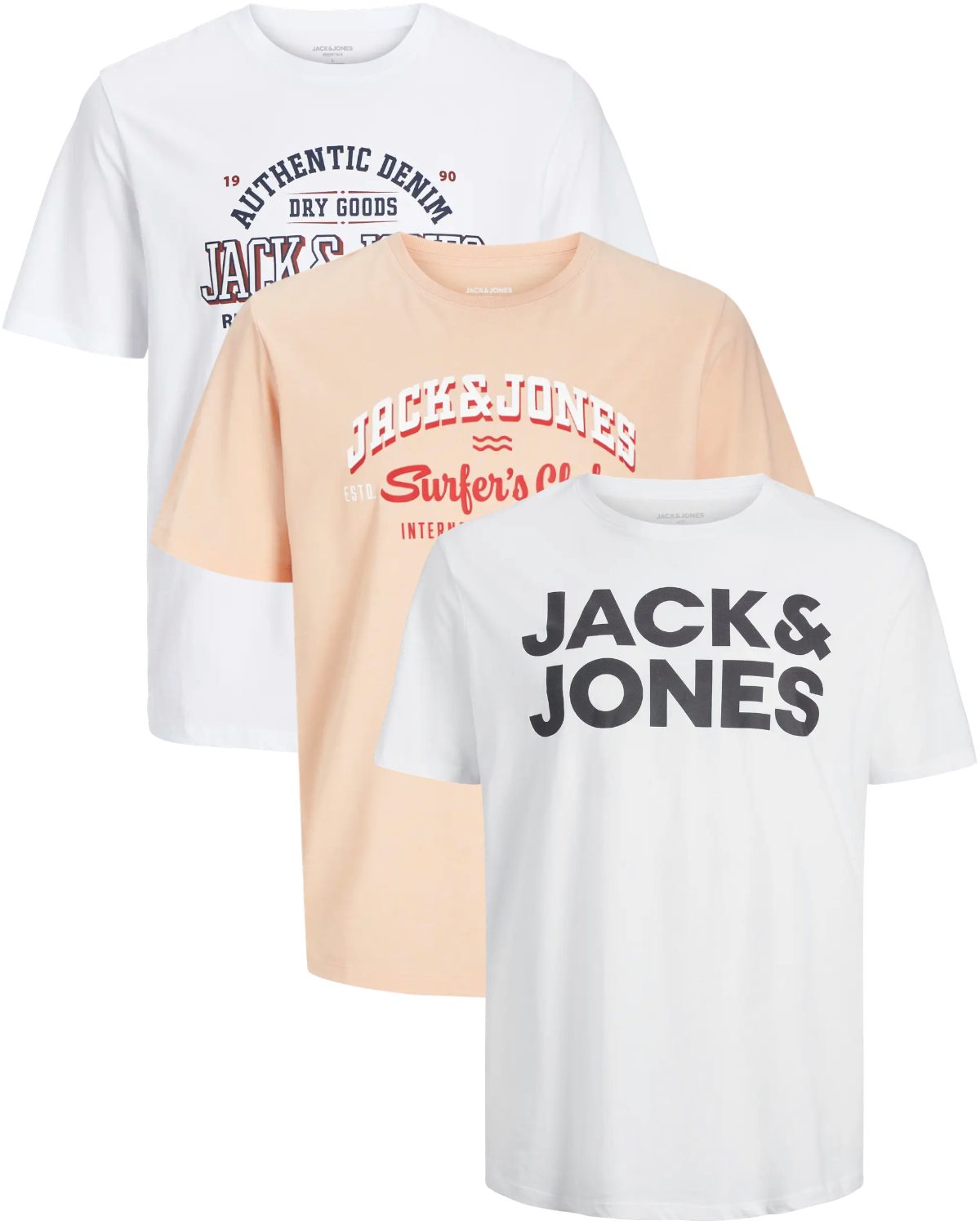 Jack & Jones PlusSize Print-Shirt (Spar-Set, 3er-Pack) Big Size Shirt Übergrößen Shirt