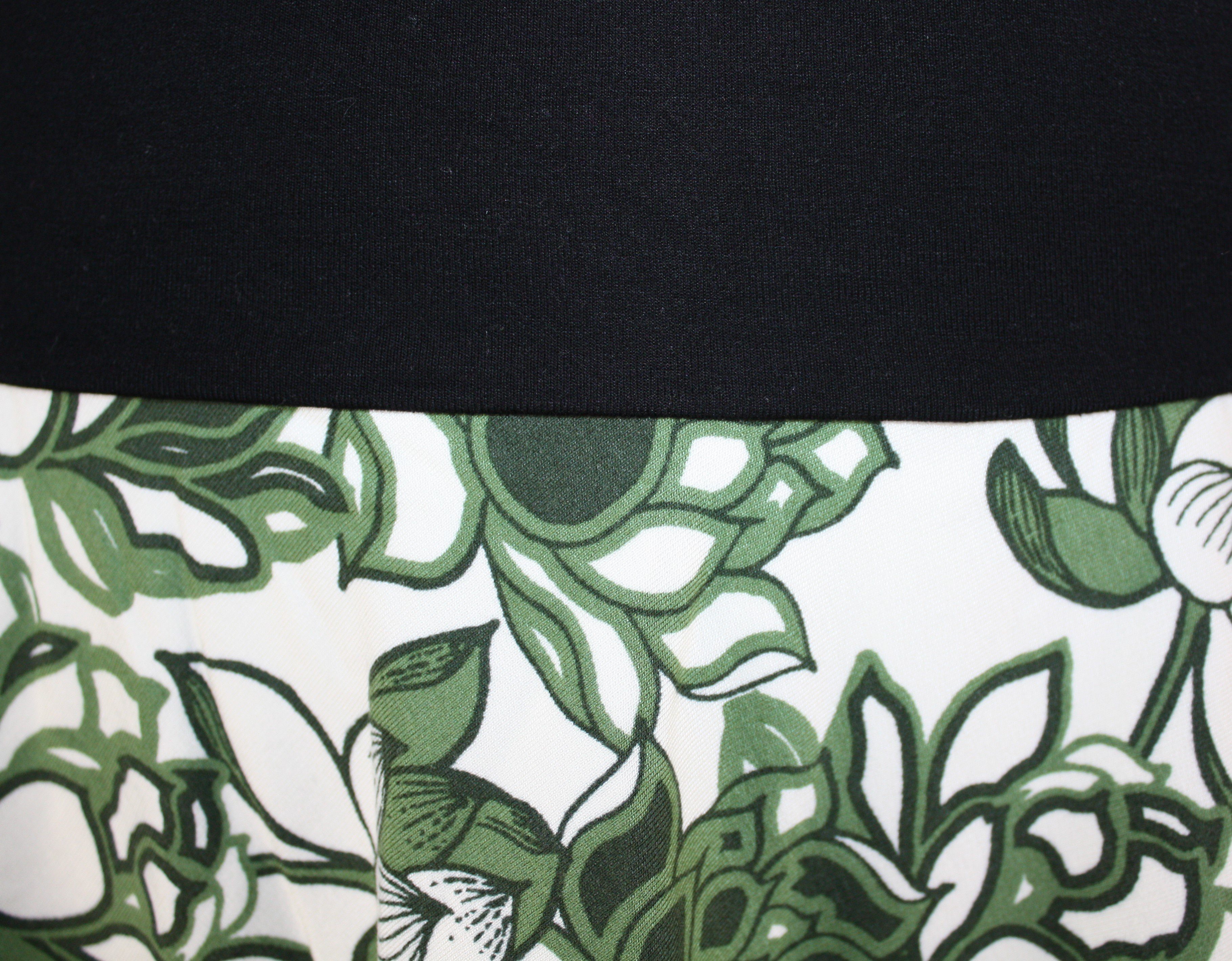 Sweat Weiß Bund Grün dunkle design elastischer A-Linien-Rock 57cm
