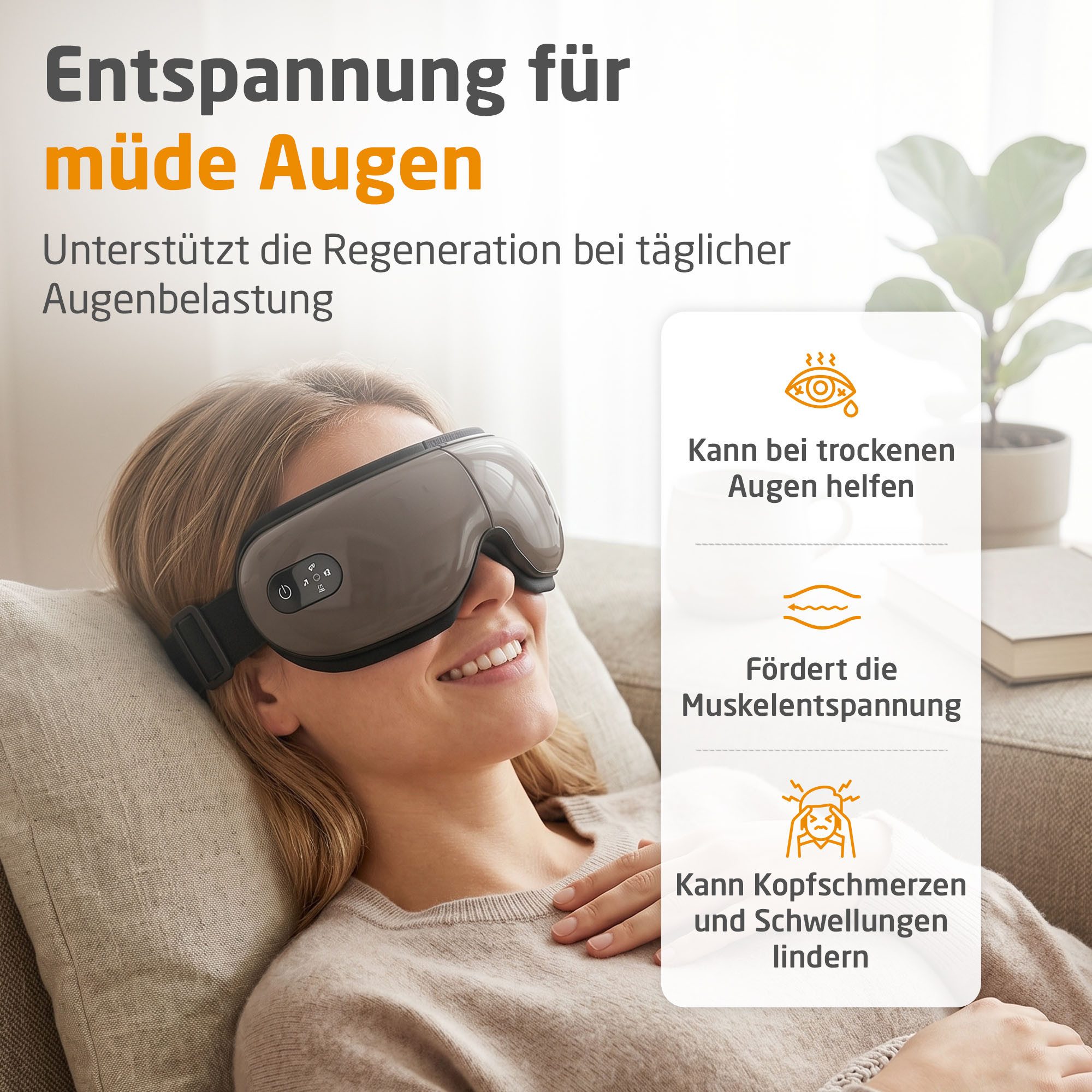 medisana Gesichtsmassagegerät EM 150, Luftkompressions-/Vibrationsmassage, Muskelentspannung, Wärmefunktion