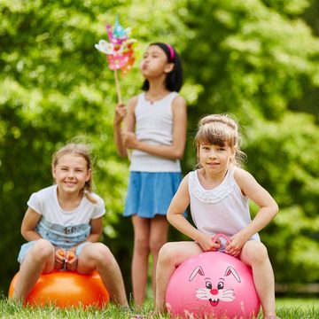 relaxdays Hüpfspielzeug 2 x Hüpfball Kinder blau