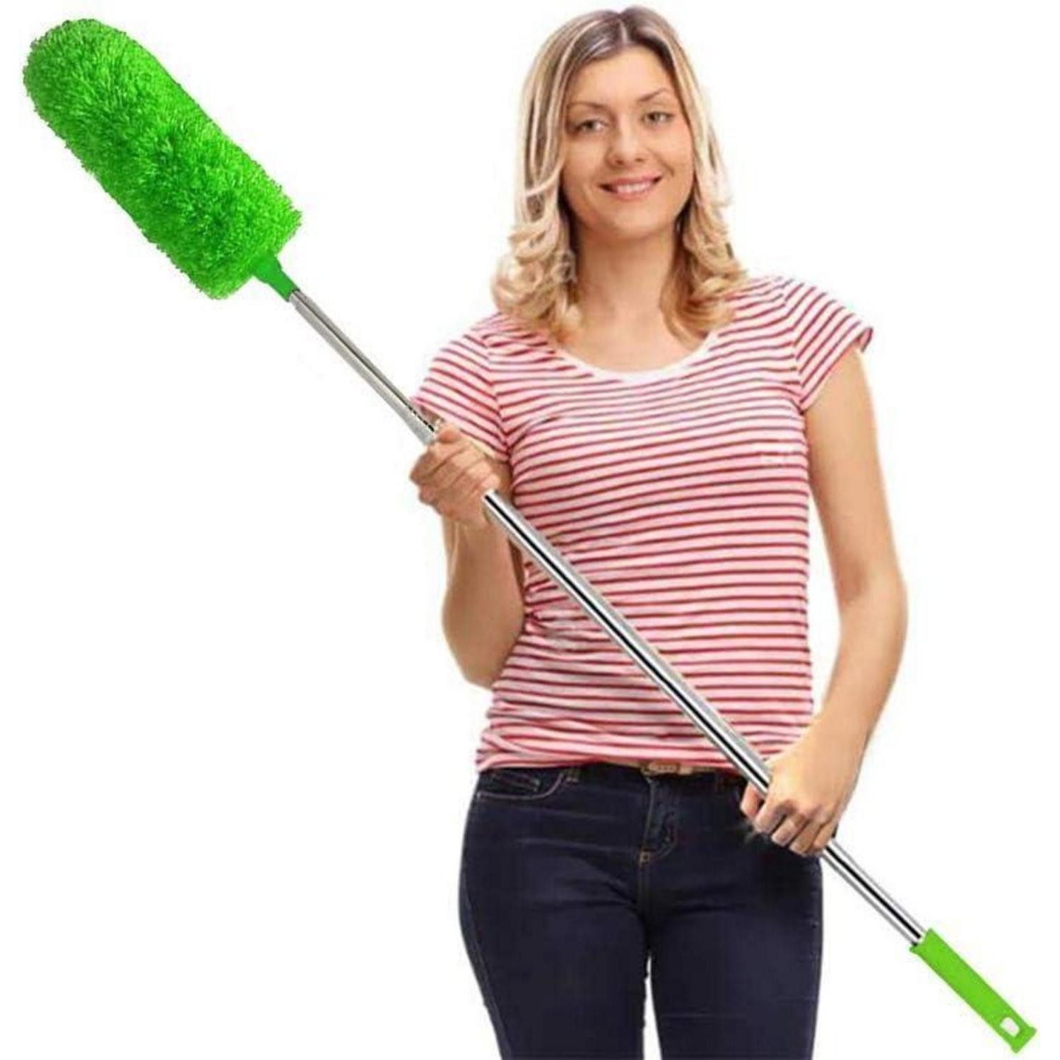 LuxusKollektion Staubwedel Staubwedel Teleskop 254cm Mikrofaser Waschbar Eckbesen Grün