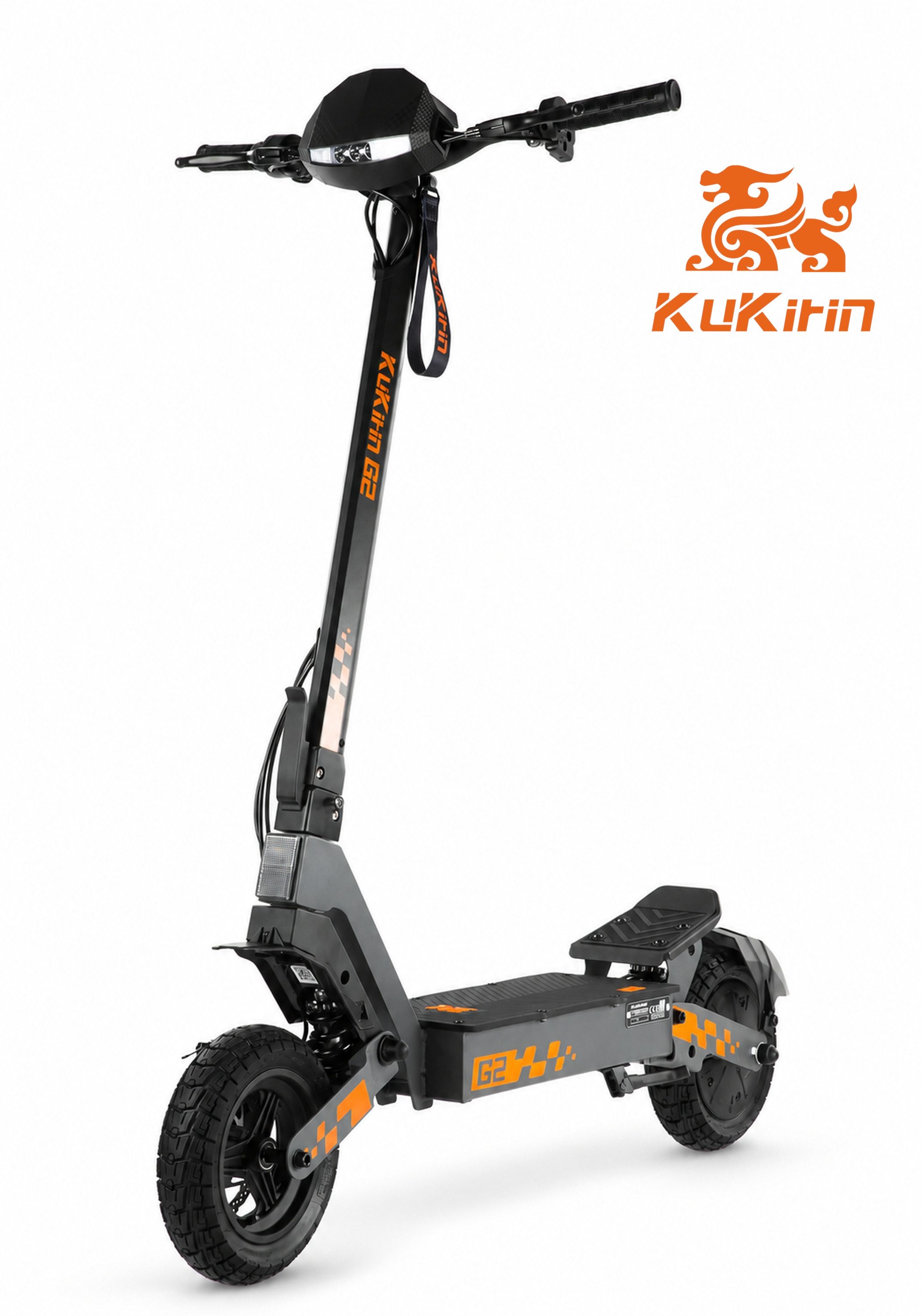 Vankel E-Scooter KuKirin G2 E-Scooter 800W 48V 15.6Ah 55km 45km/h 10 Zoll klappbar, Federgabelung Dualfederung LED Display Scheibenbremse IPX4 Akku