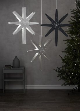 STAR TRADING LED Stern Holzstern Weihnachtsstern Leuchtstern hängend 60cm mit Kabel weiß