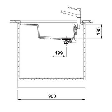 FRANKE Granitspüle Franke Spüle Fresno FSG 211 Fragranit+ flächenbündig oder unterbaubar, 86/45,8 cm