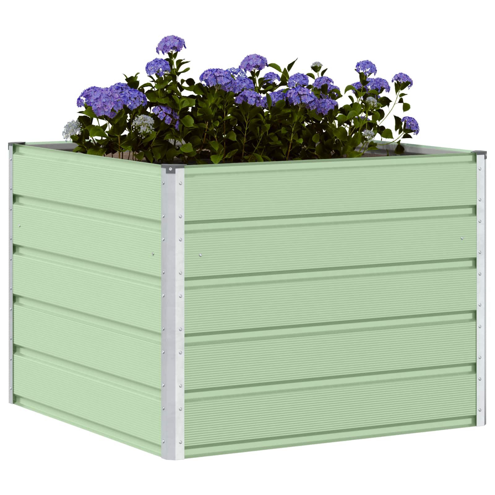 vidaXL Blumentopf Pflanzkübel Pastellgrün 100 x 100 x 75 cm Stahl (1 St)