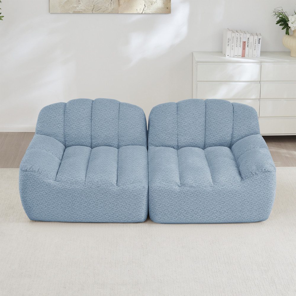 BBG Sofa Modulares 2-Sitzer Sofa ohne Ottoman, Cordstoff, Boneless Couch mit 32D-Schaum, tiefe Sitzfläche, modernes Lounge Sofa fürs Wohnzimmer