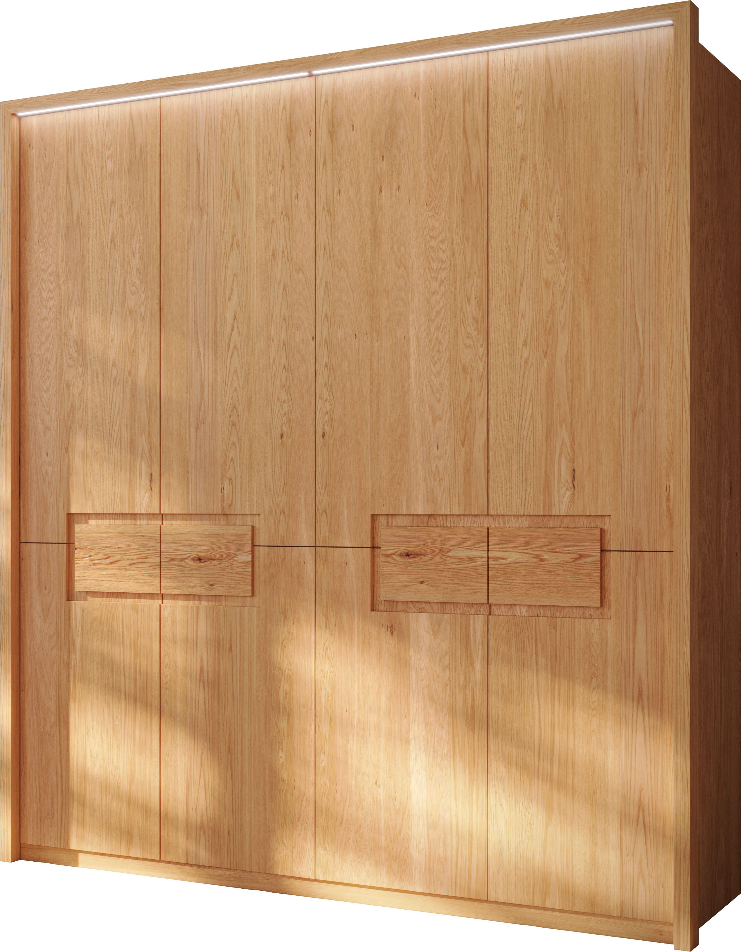 Home affaire Kleiderschrank Léopoldine, aus Kernbuche, inkl. Passepartout Massivholz-Kleiderschrank, im 50 cm Raster planbar