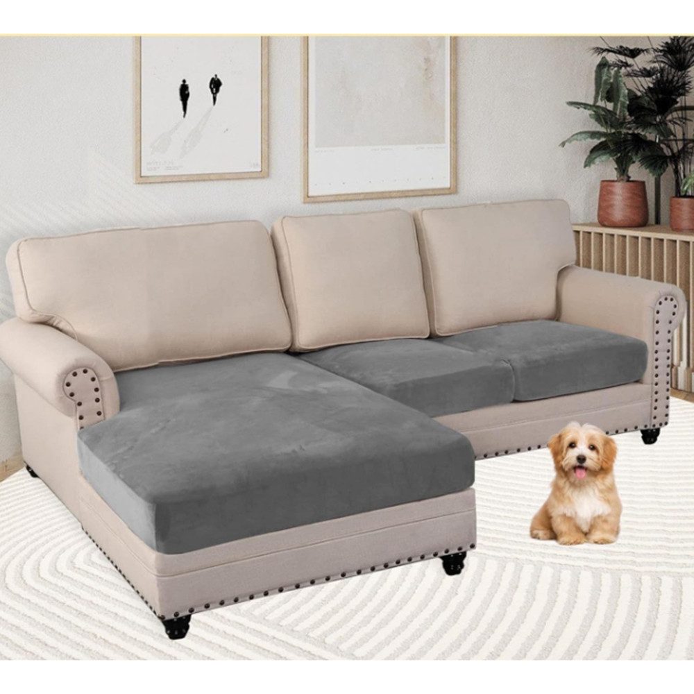 Coonoor Sofahusse 1/2/3 Sitz Stretch Samt Kissen Abdeckung, Sofa Sitzkissen günstig online kaufen