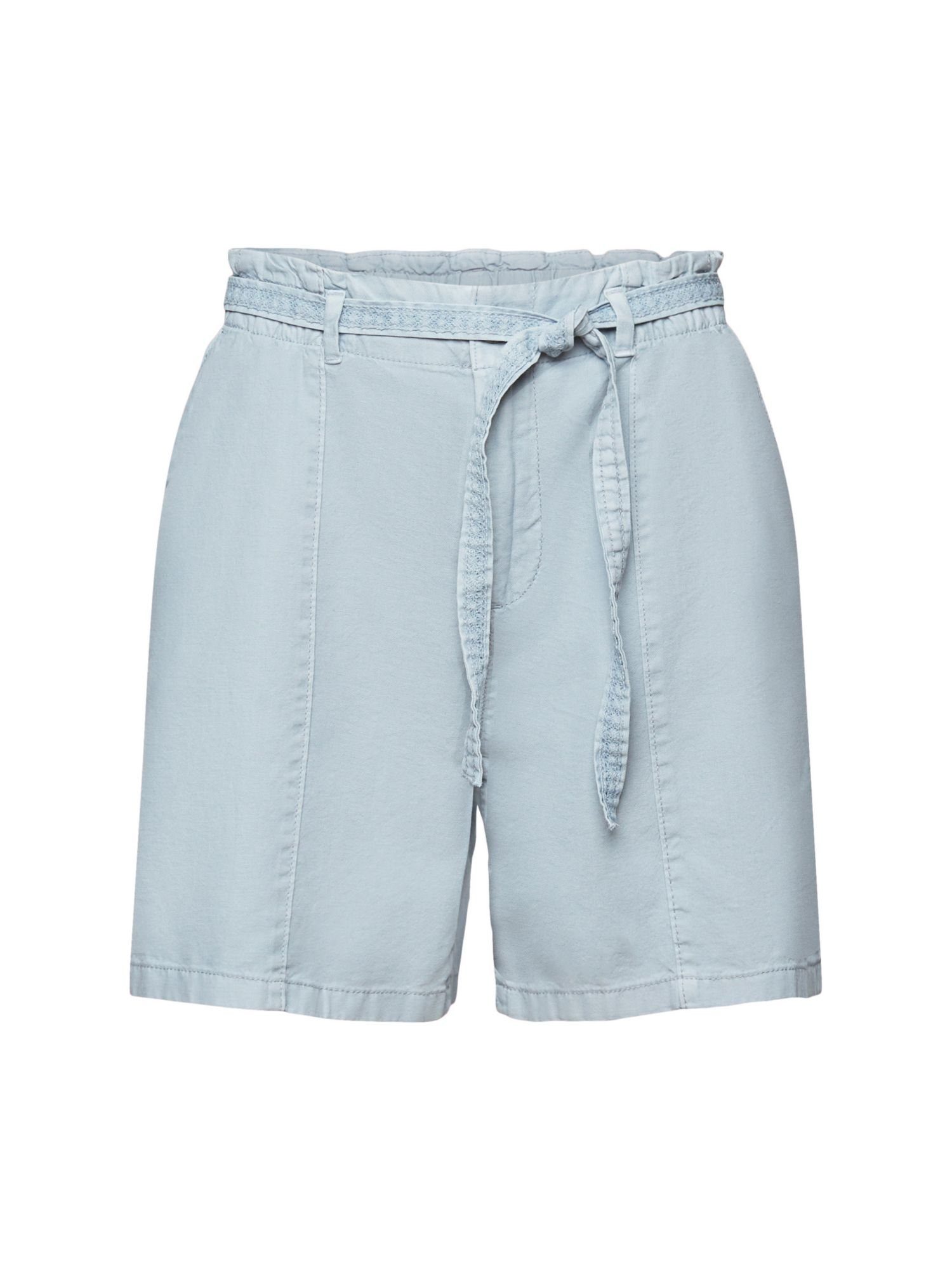 Esprit Shorts Shorts mit Bindegürtel aus Leinenmix (1-tlg) LIGHT BLUE LAVENDER